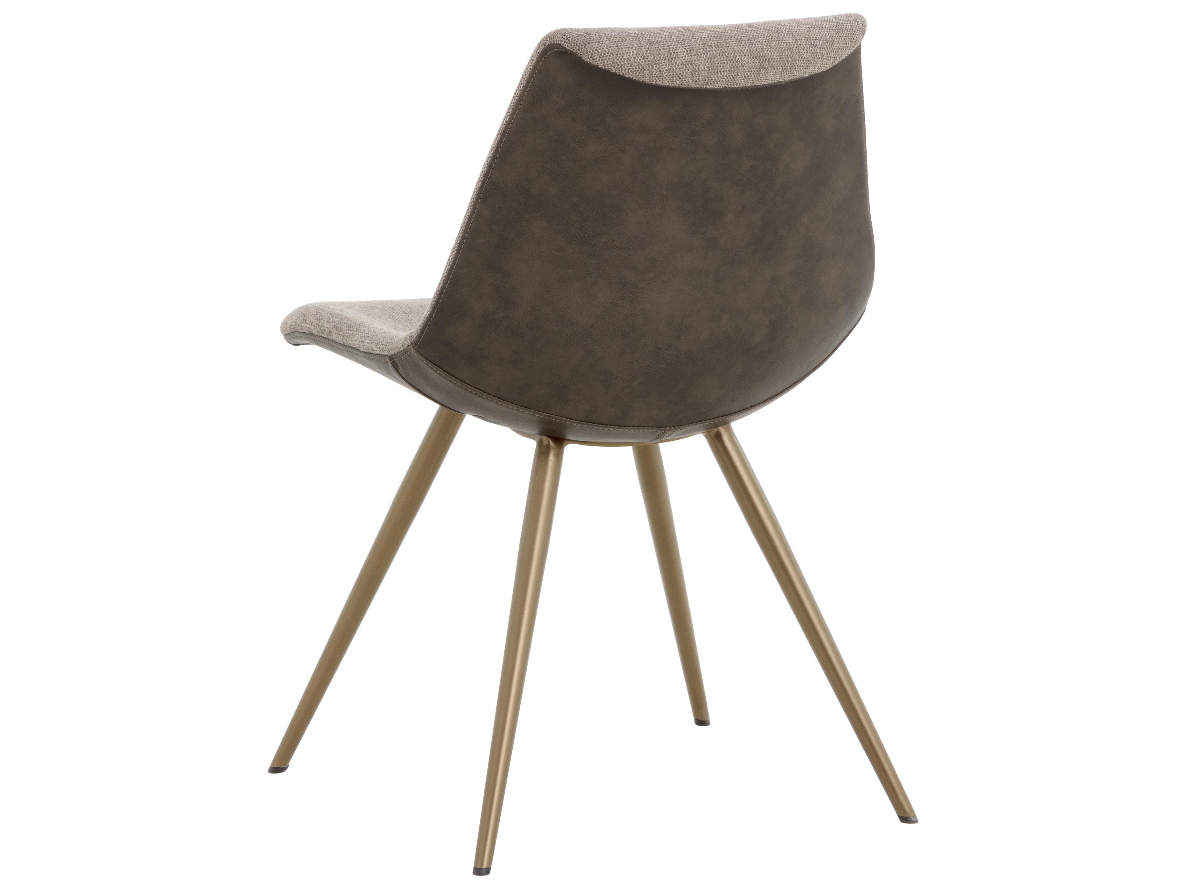 Sunpan Lipa Dining Chair in Antique Bronze in Belfast Oyster Shell / Porpoise