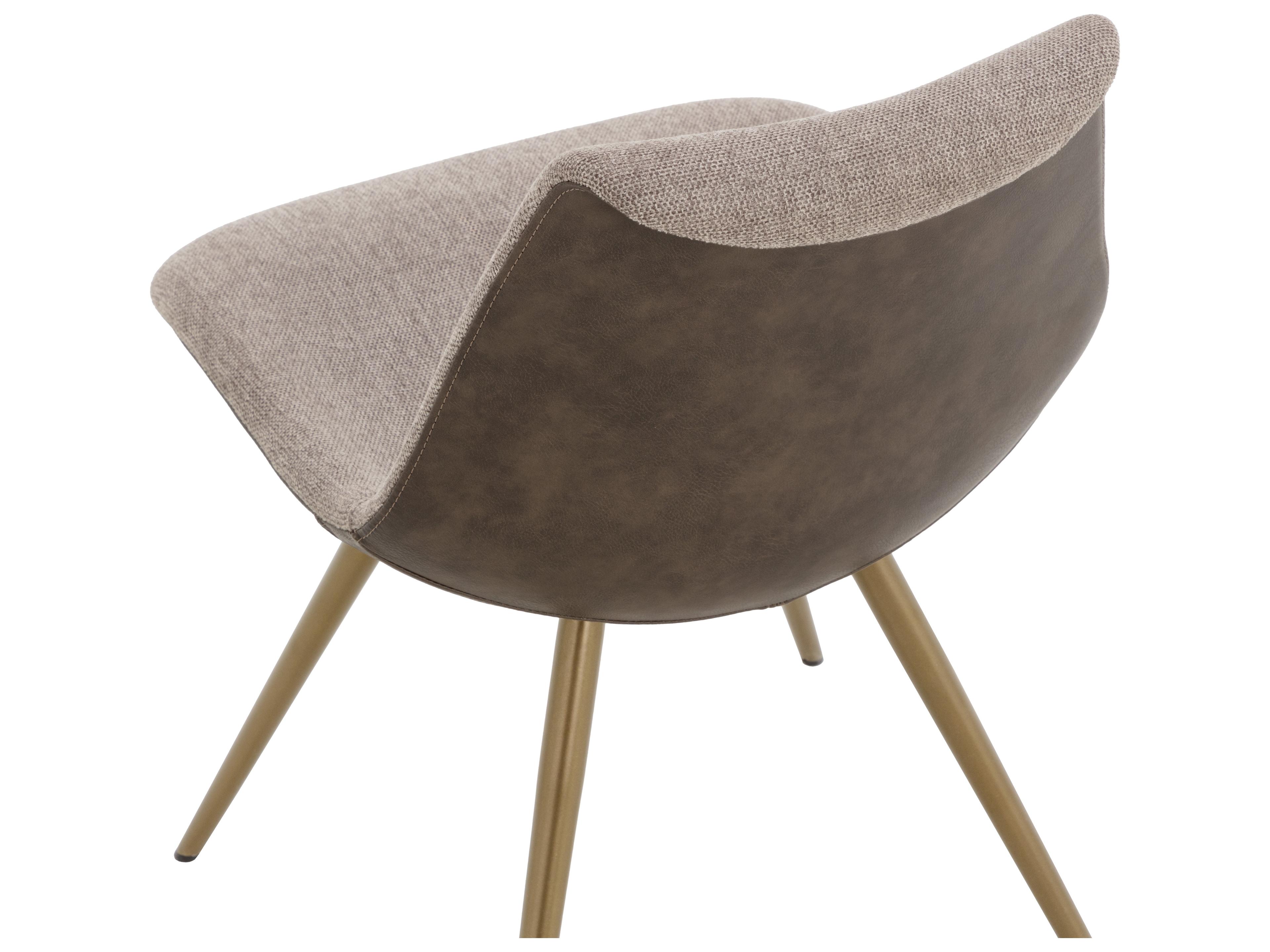 Sunpan Lipa Dining Chair in Antique Bronze in Belfast Oyster Shell / Porpoise