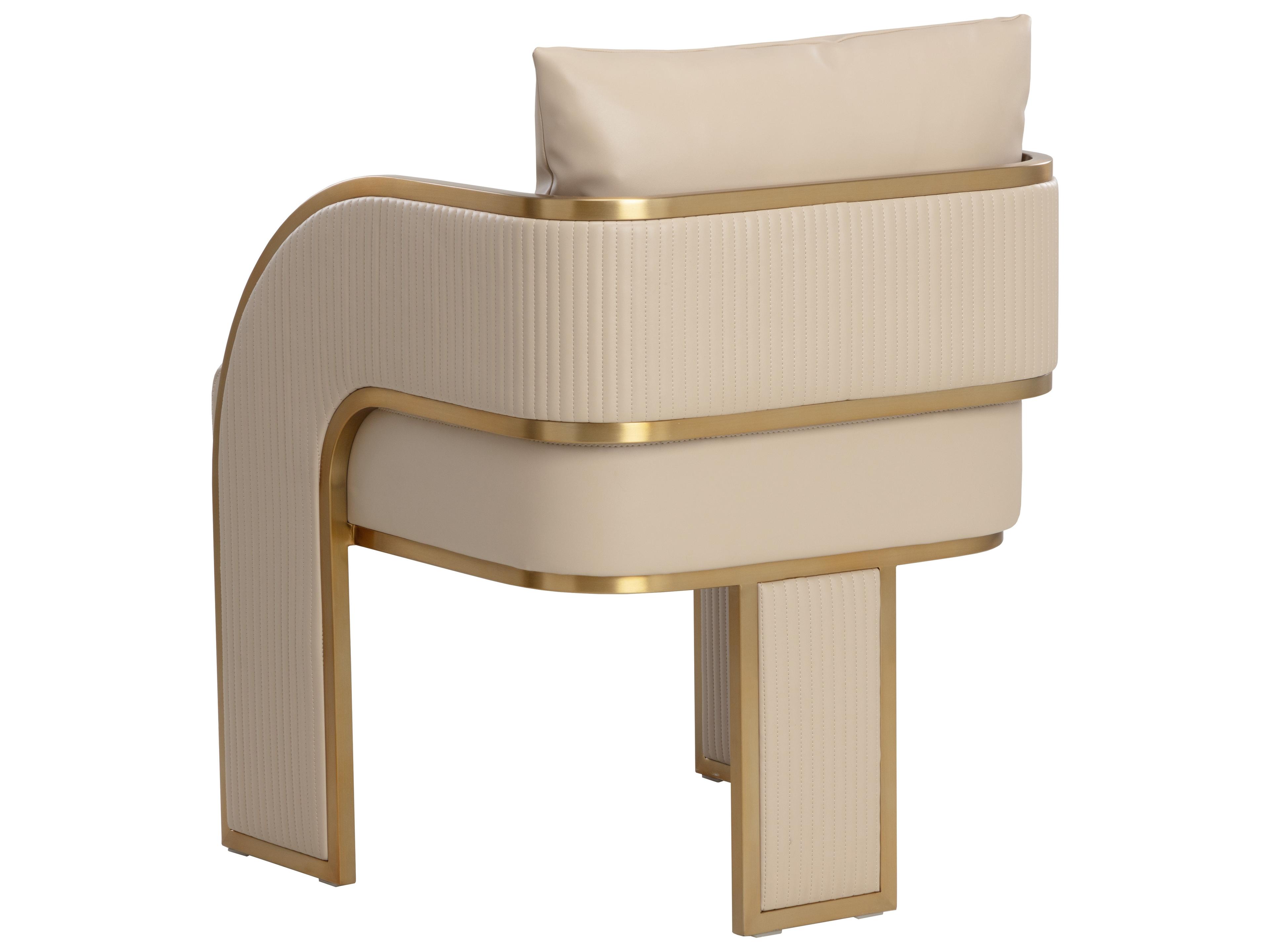 Sunpan Baz Dining Armchair in Napa Beige