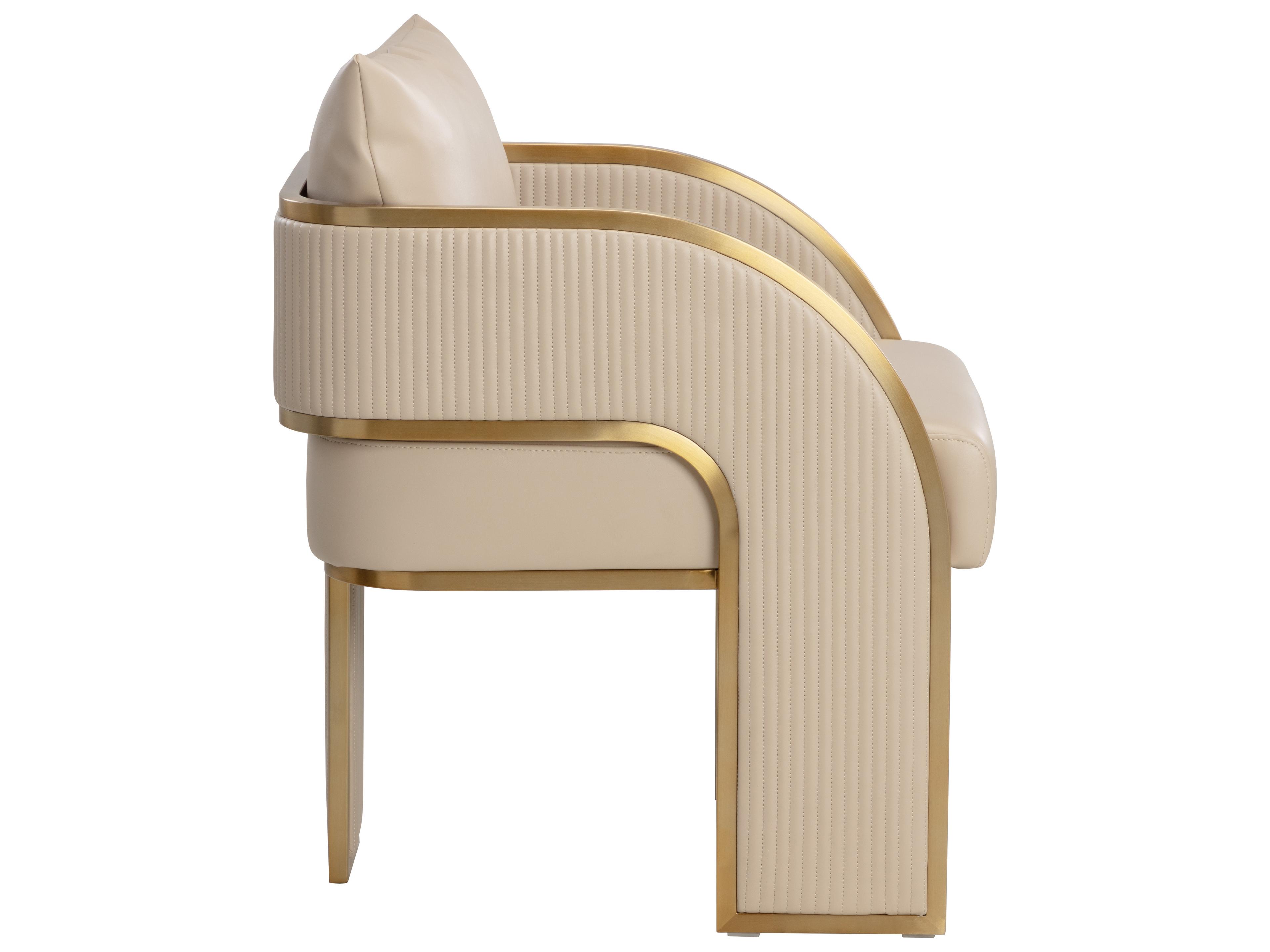 Sunpan Baz Dining Armchair in Napa Beige