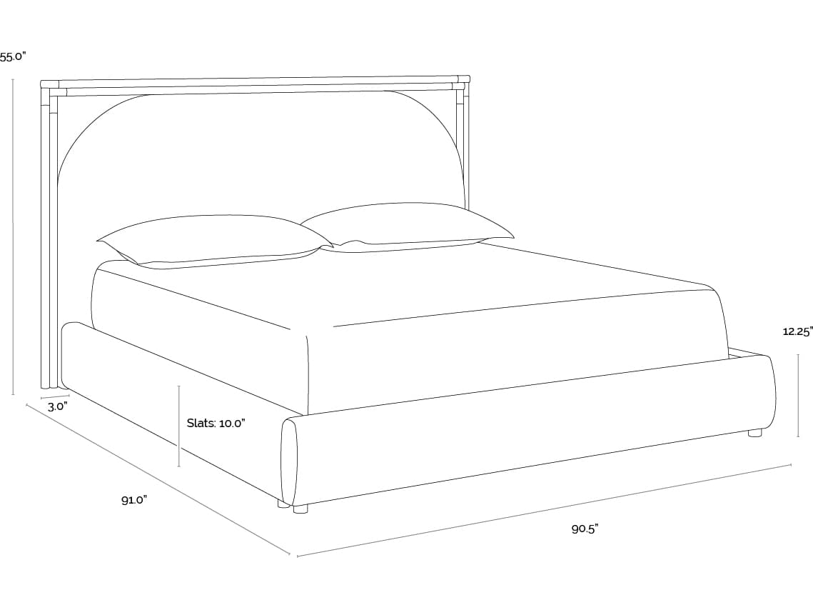 Sunpan Arcelia Bed in Rhea Light Barley