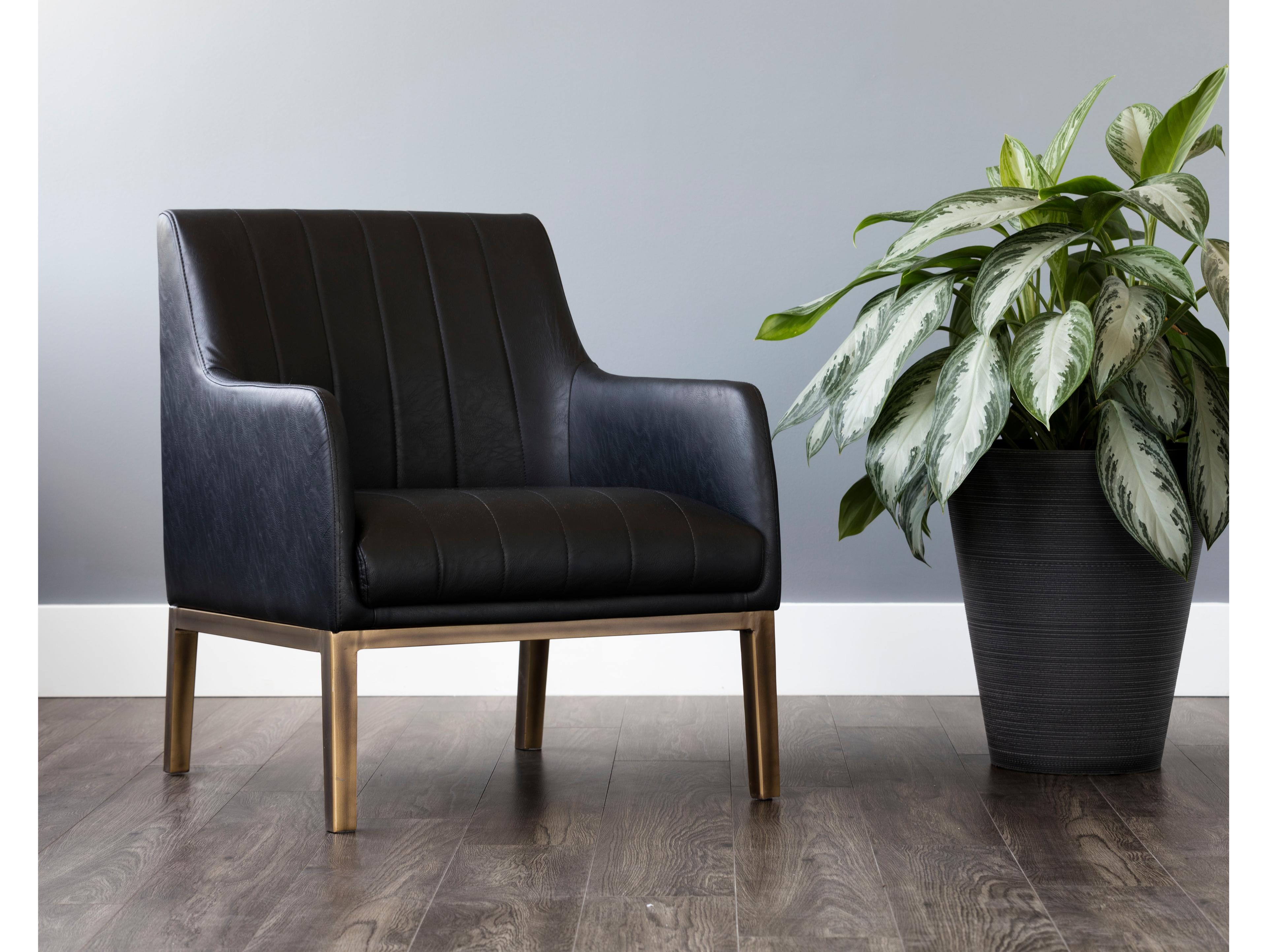 Sunpan Wolfe Lounge Chair in Bravo Black