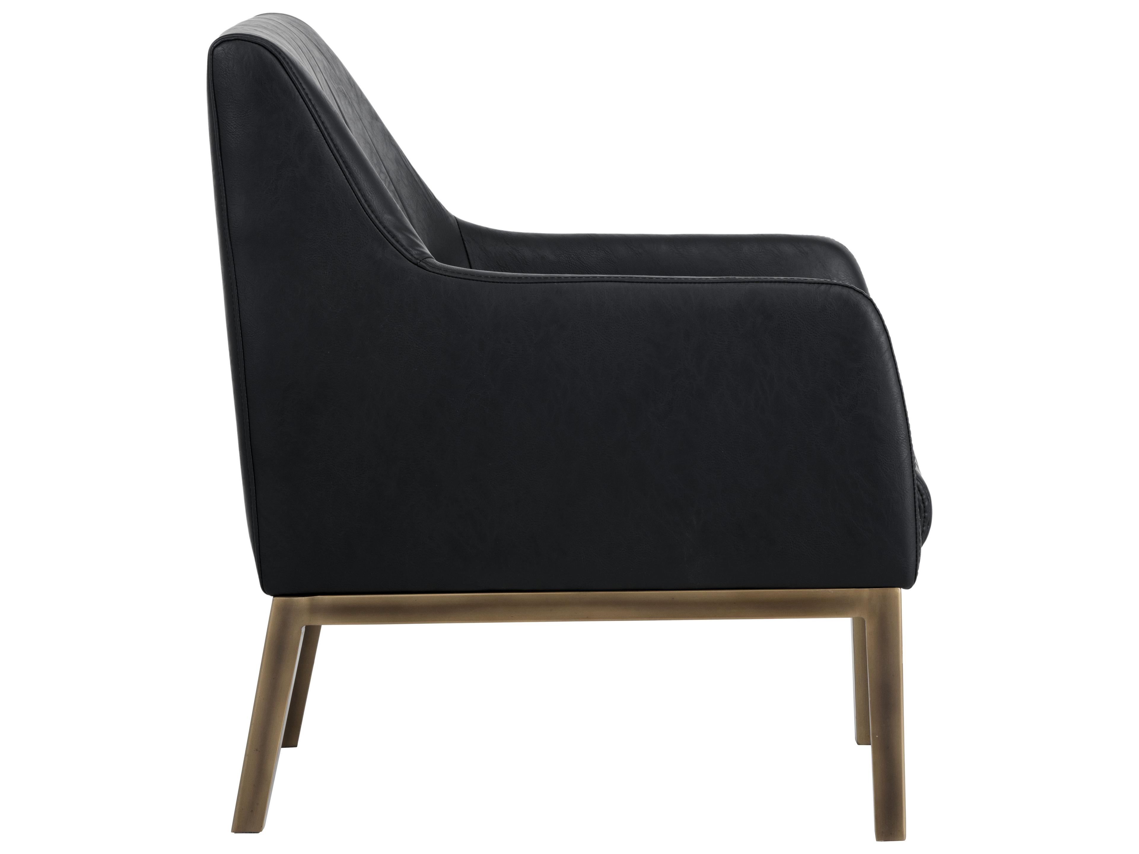 Sunpan Wolfe Lounge Chair in Bravo Black