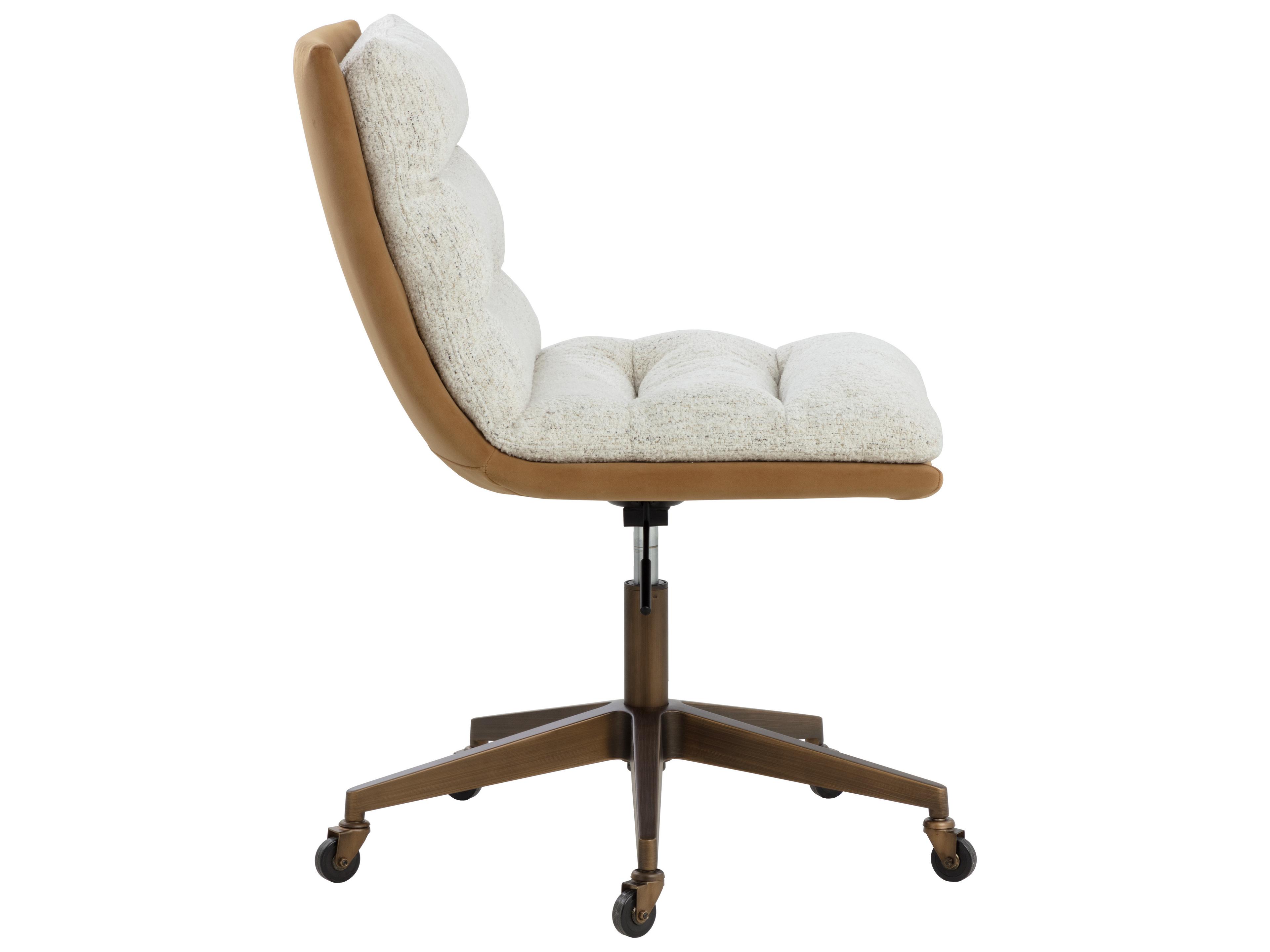 Sunpan Stinson Office Chair in Hailey Moon / Kona Camel