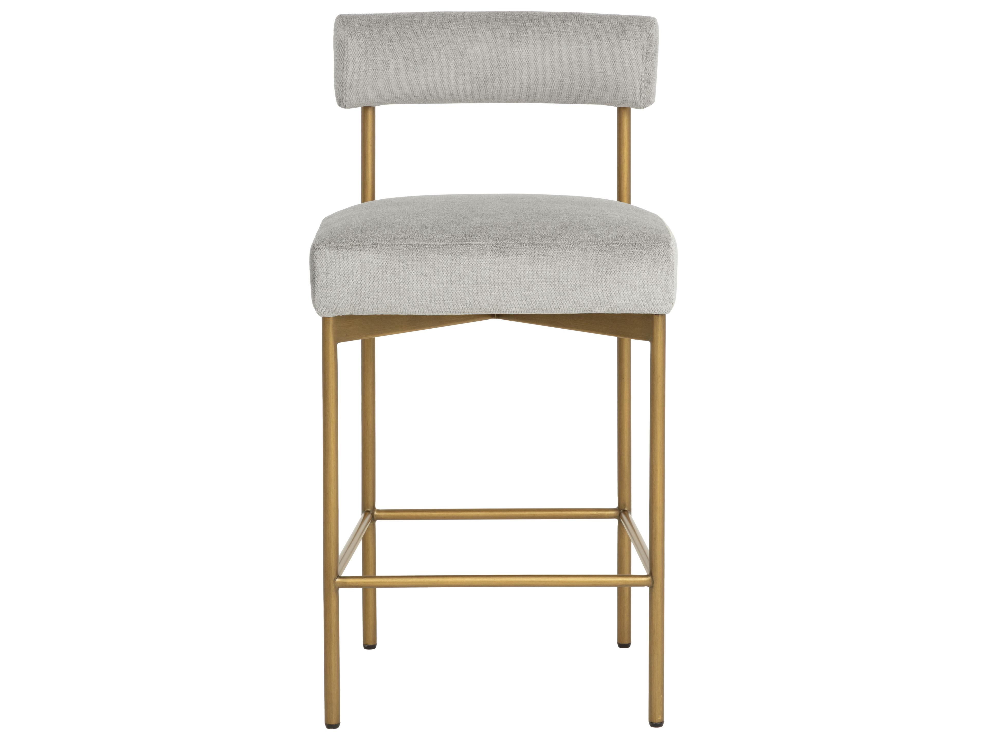 Sunpan Seneca Counter Stool in Antique Brass in Polo Club Stone