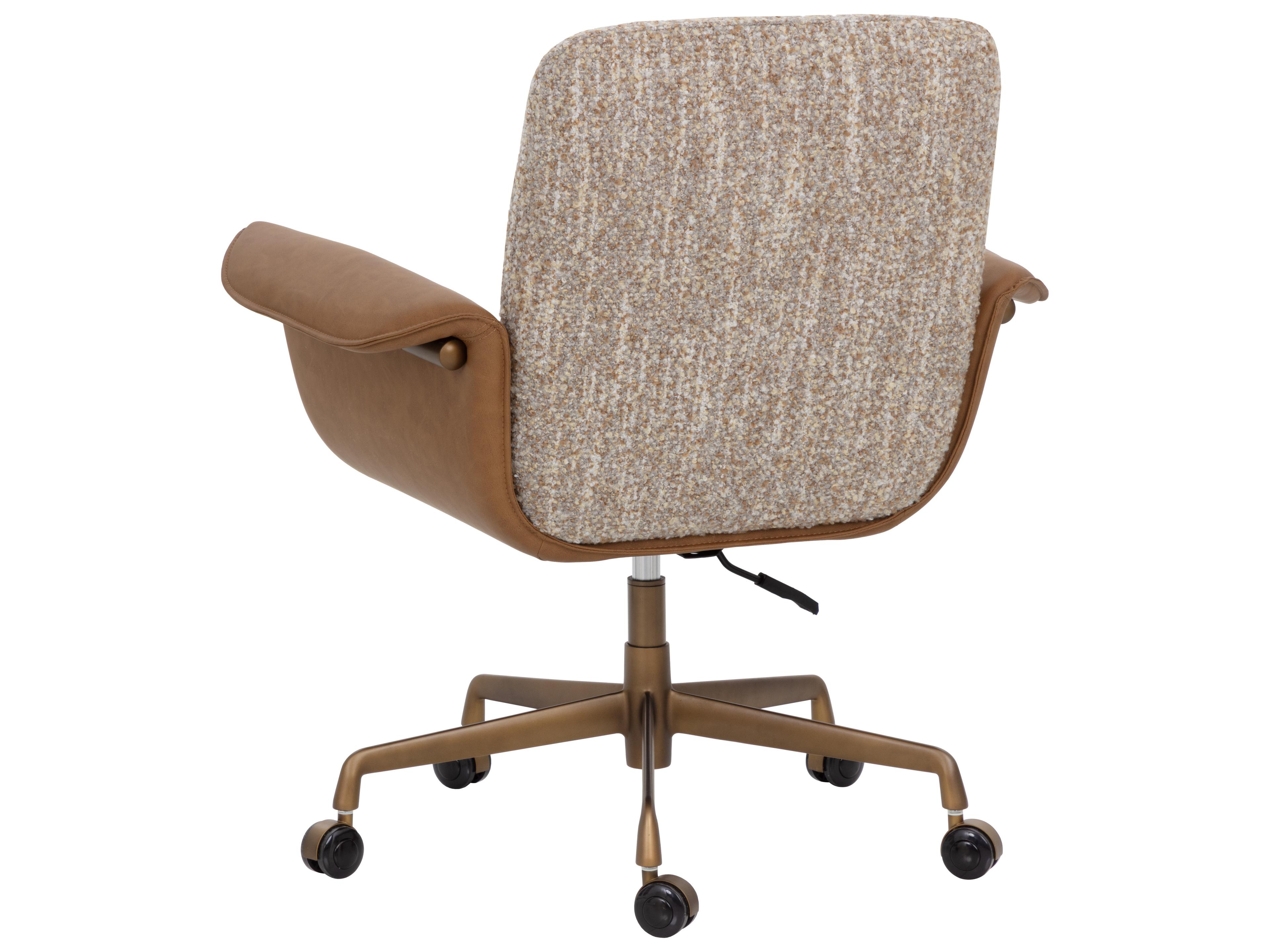 Sunpan Lomax Office Chair in Holden Dusty Greige / Milliken Cognac