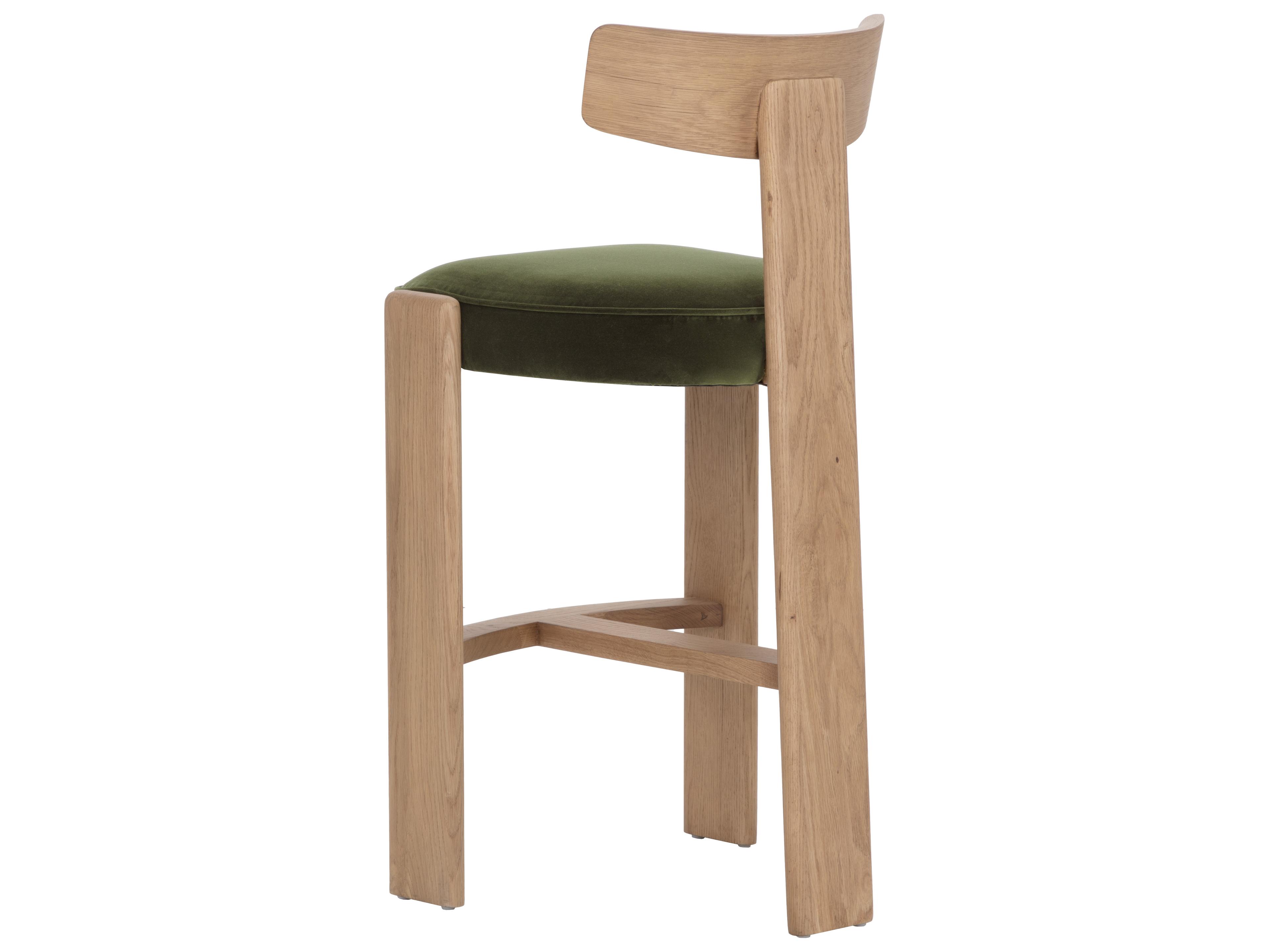 Sunpan Horton Barstool in Rustic Oak in Forest Green