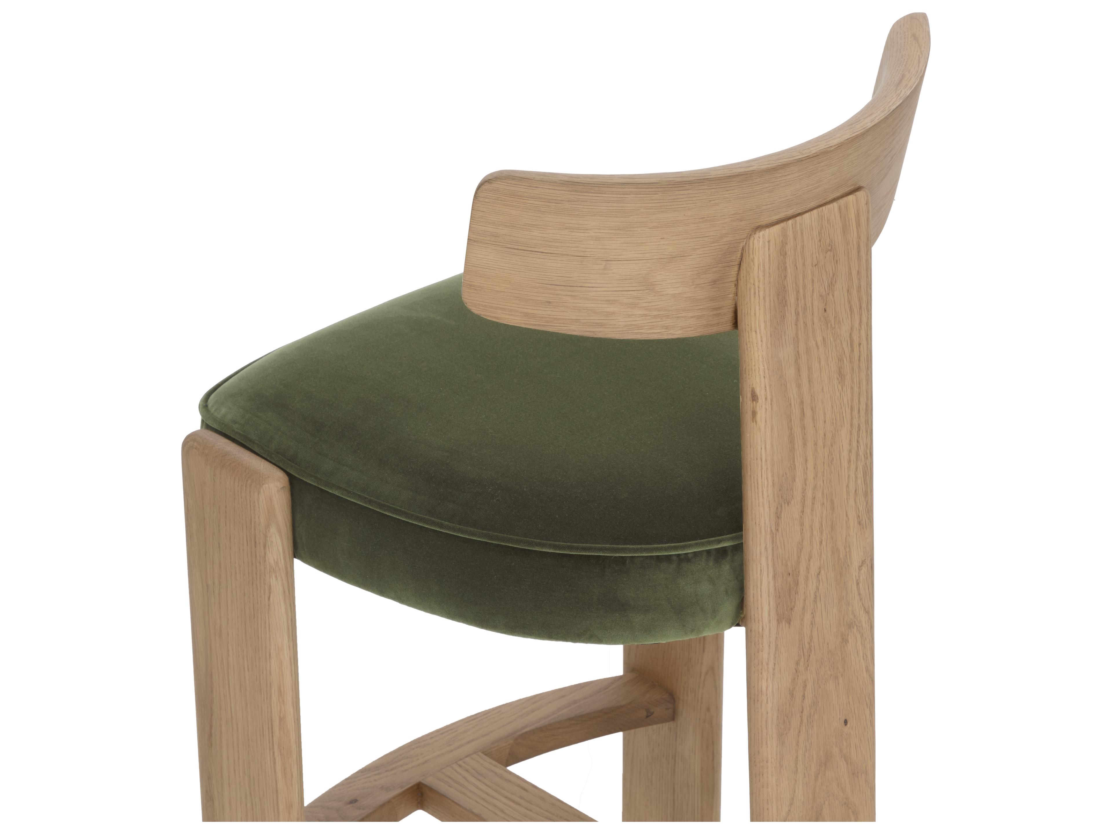 Sunpan Horton Barstool in Rustic Oak in Forest Green