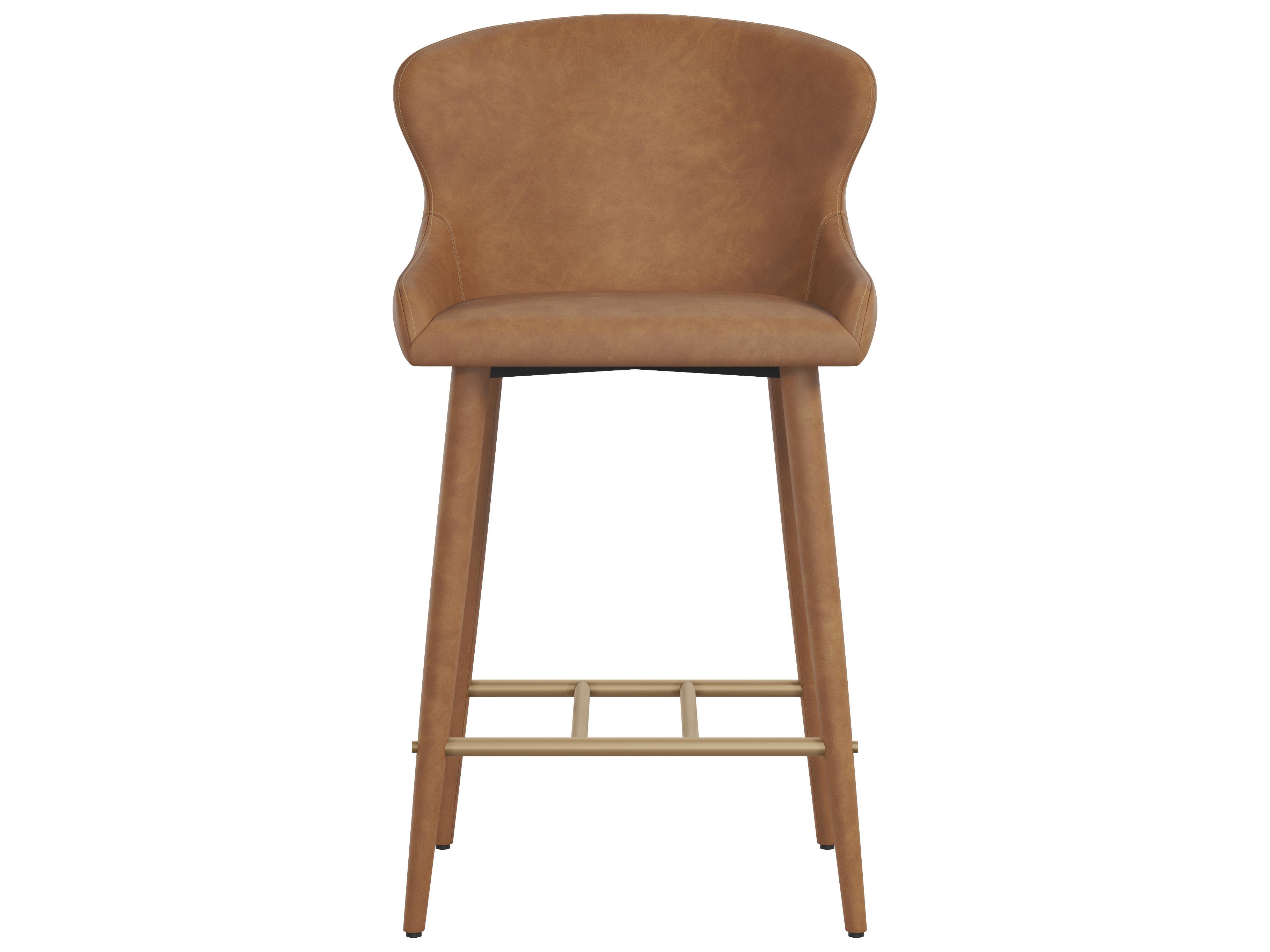 Sunpan Evora Counter Stool in Milliken Cognac