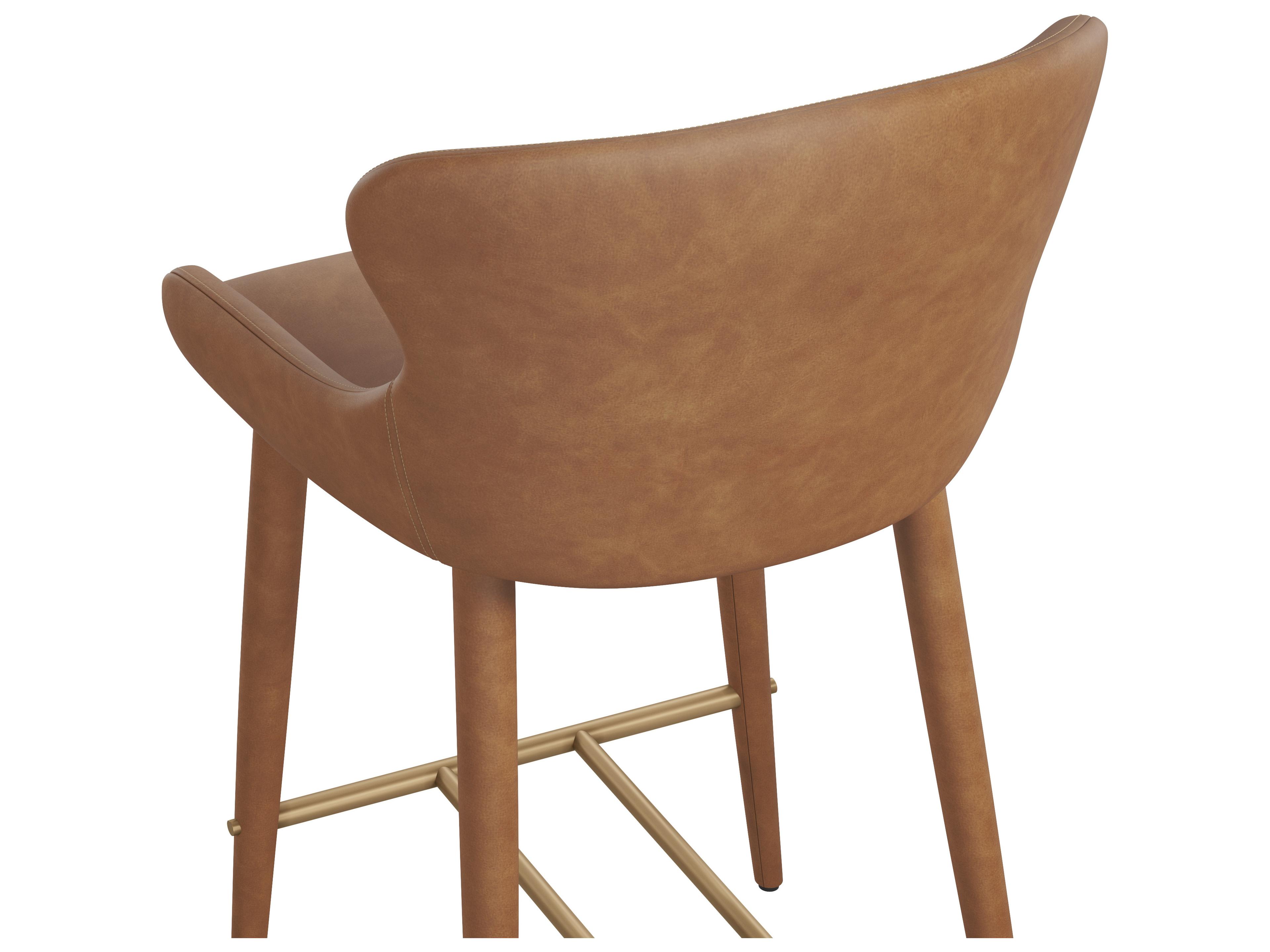 Sunpan Evora Counter Stool in Milliken Cognac