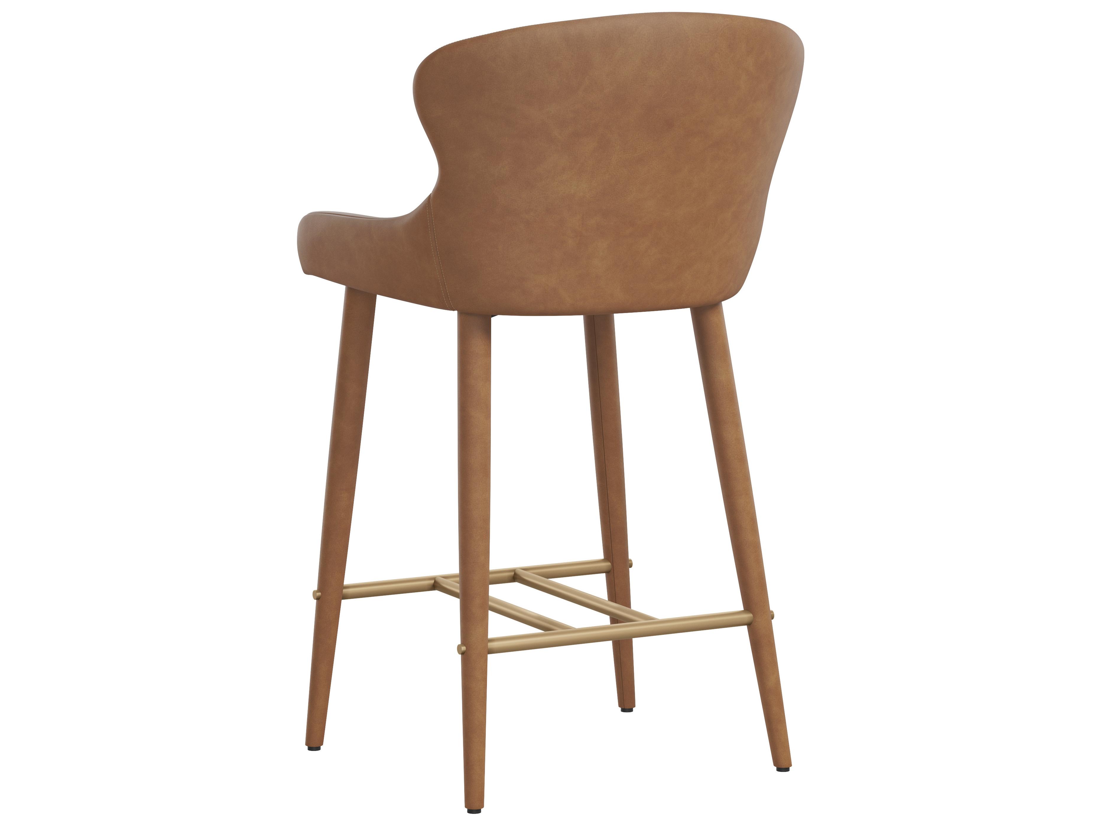 Sunpan Evora Counter Stool in Milliken Cognac