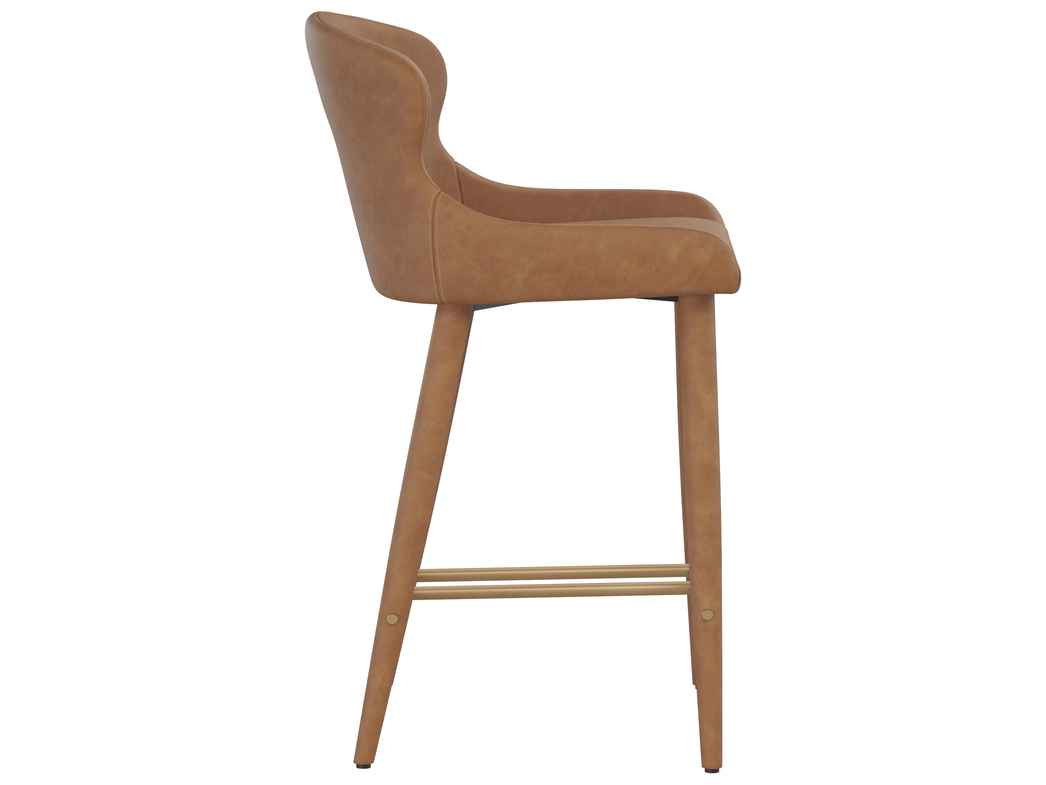 Sunpan Evora Counter Stool in Milliken Cognac
