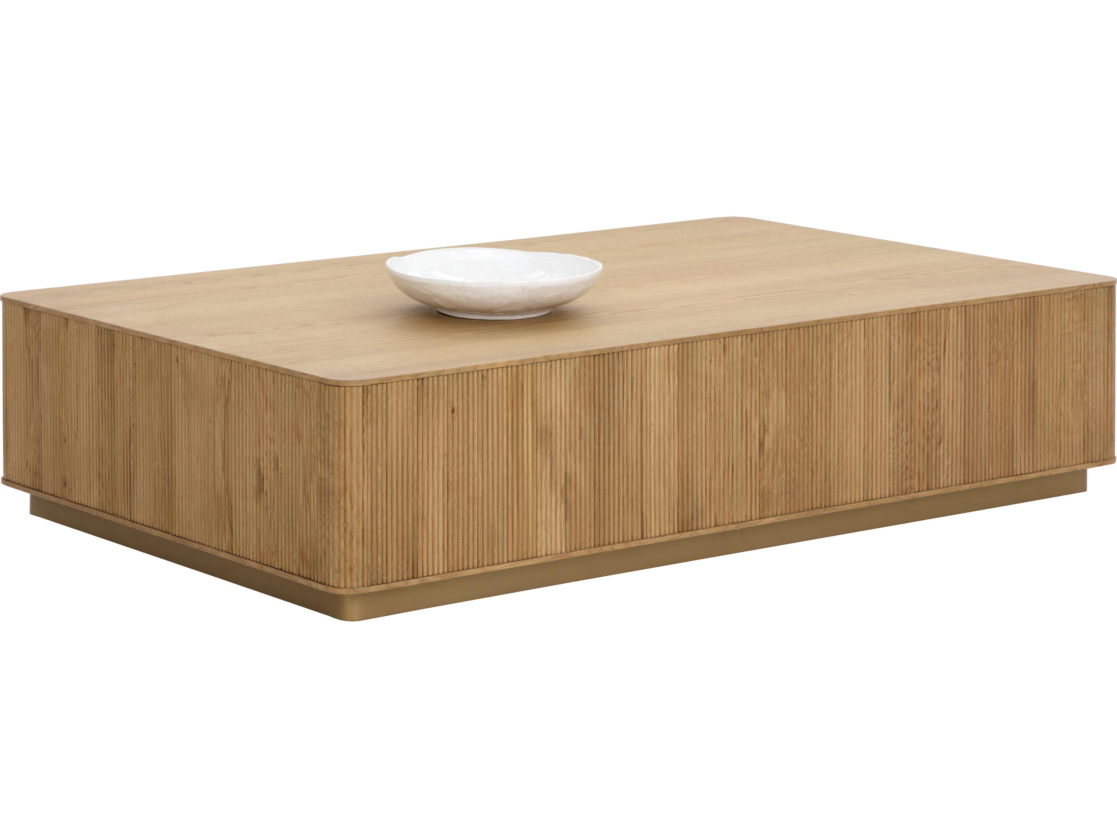 Sunpan Kalla Coffee Table in Rectangular in Rustic Oak