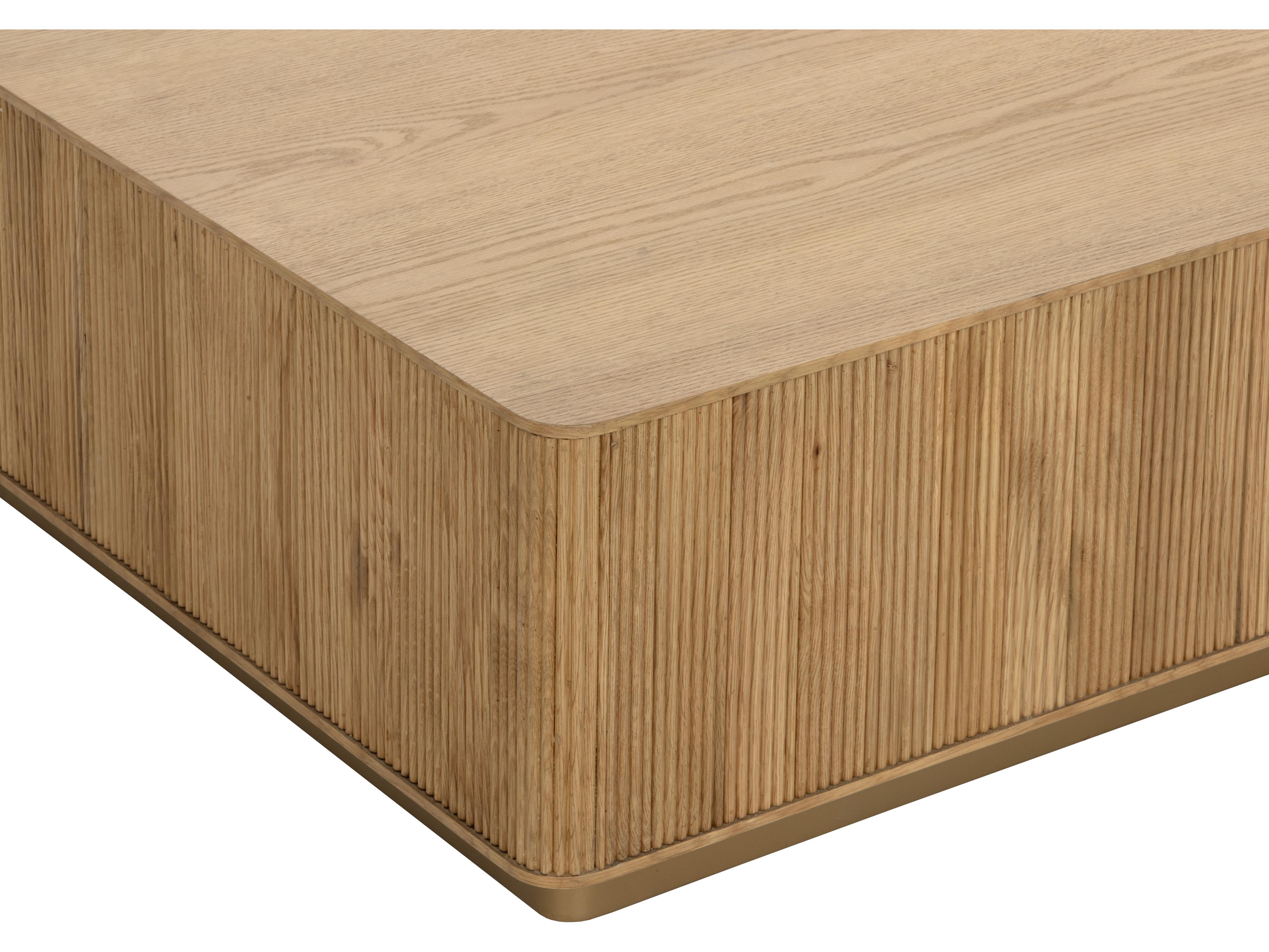 Sunpan Kalla Coffee Table in Rectangular in Rustic Oak