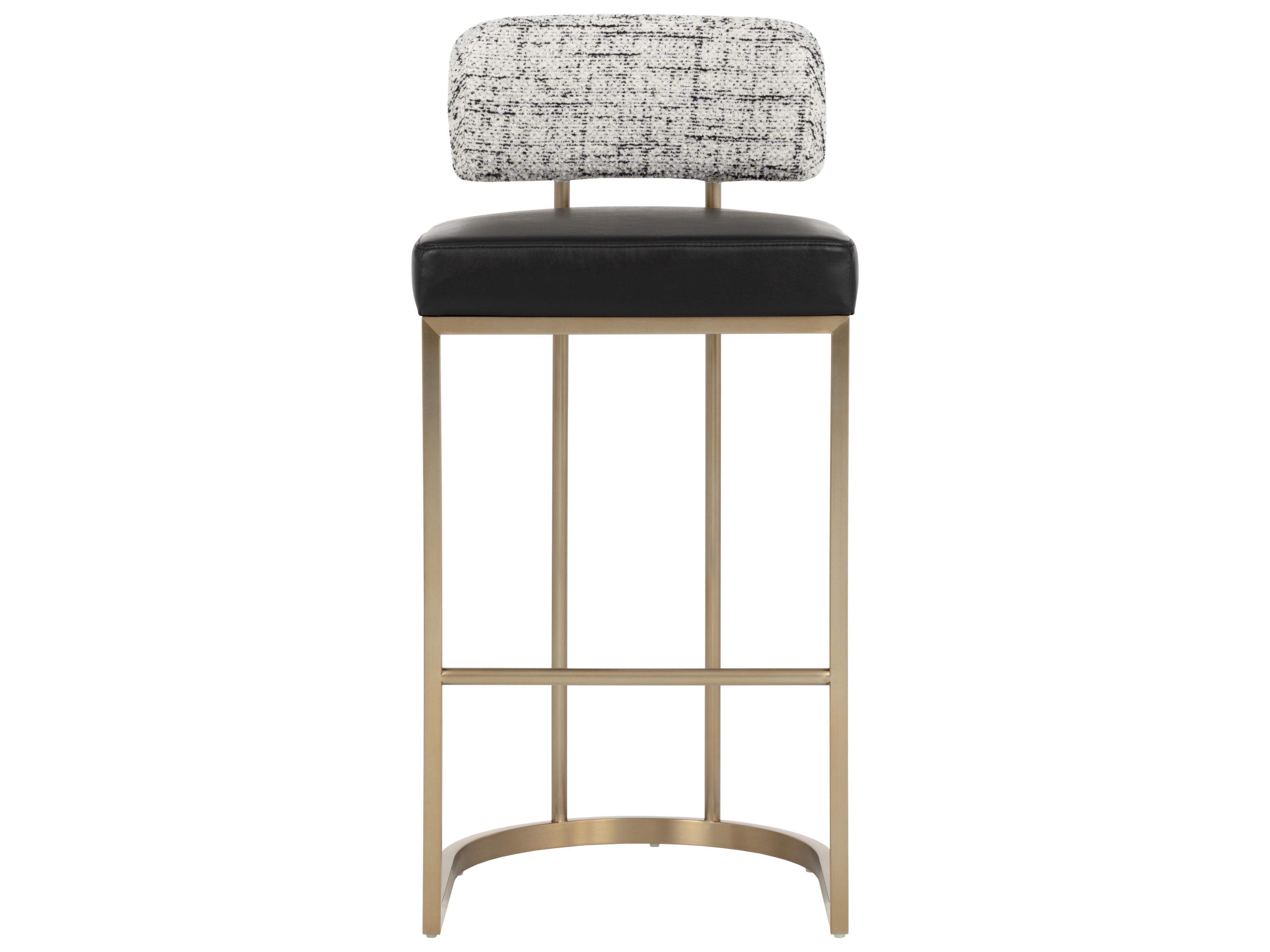 Sunpan Larissa Barstool in Bravo Black / Halton Birch