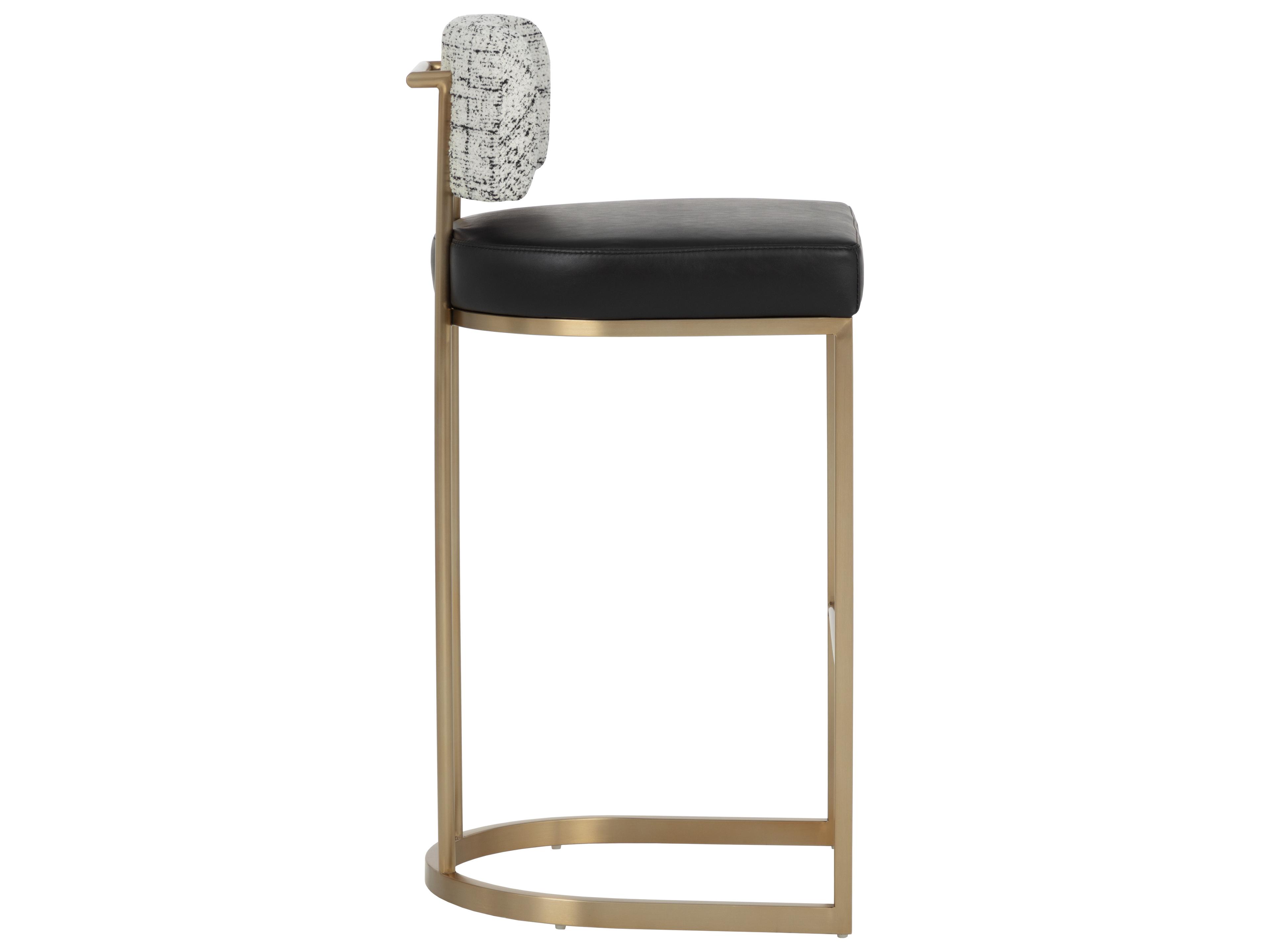 Sunpan Larissa Barstool in Bravo Black / Halton Birch