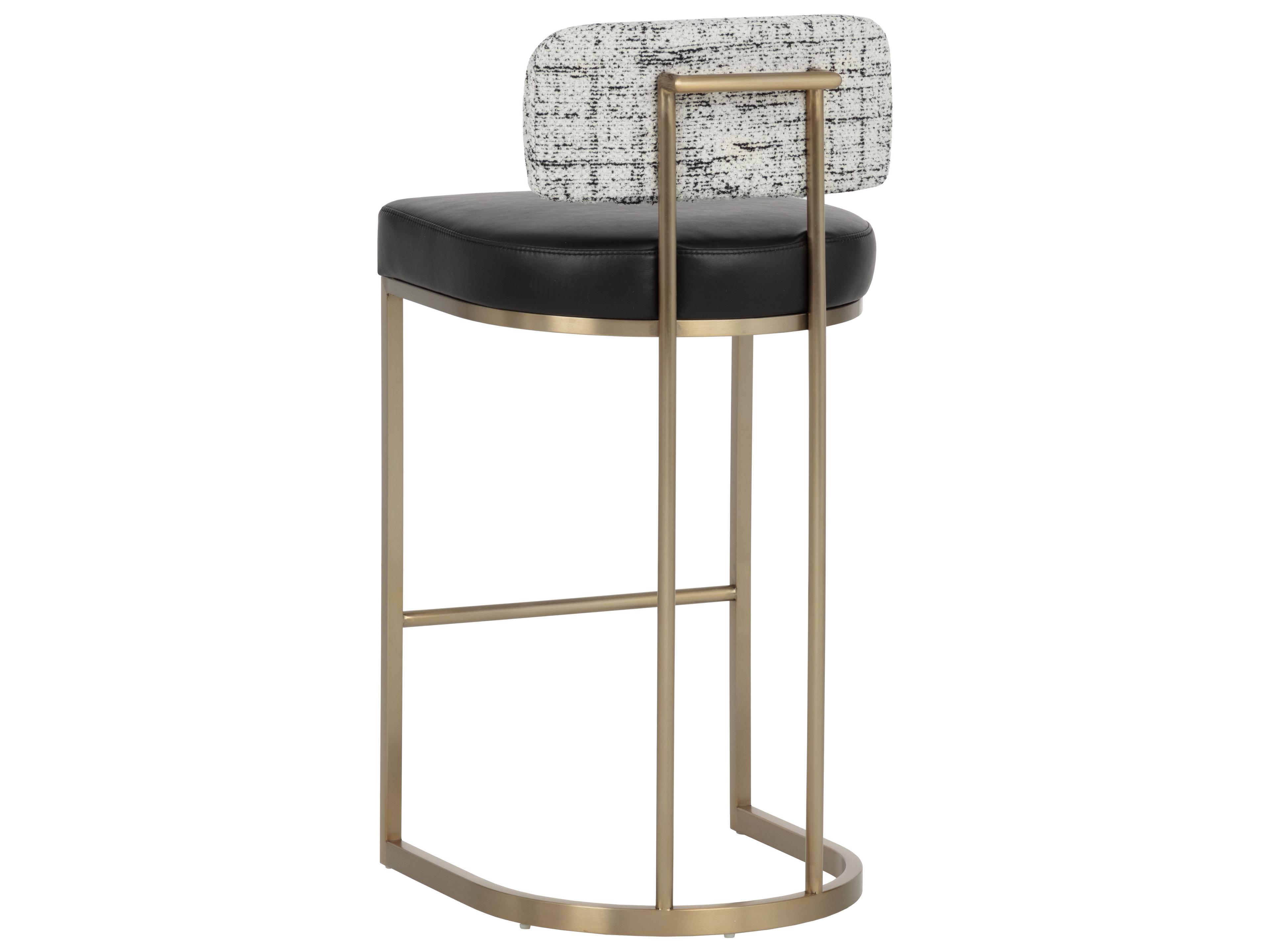 Sunpan Larissa Barstool in Bravo Black / Halton Birch