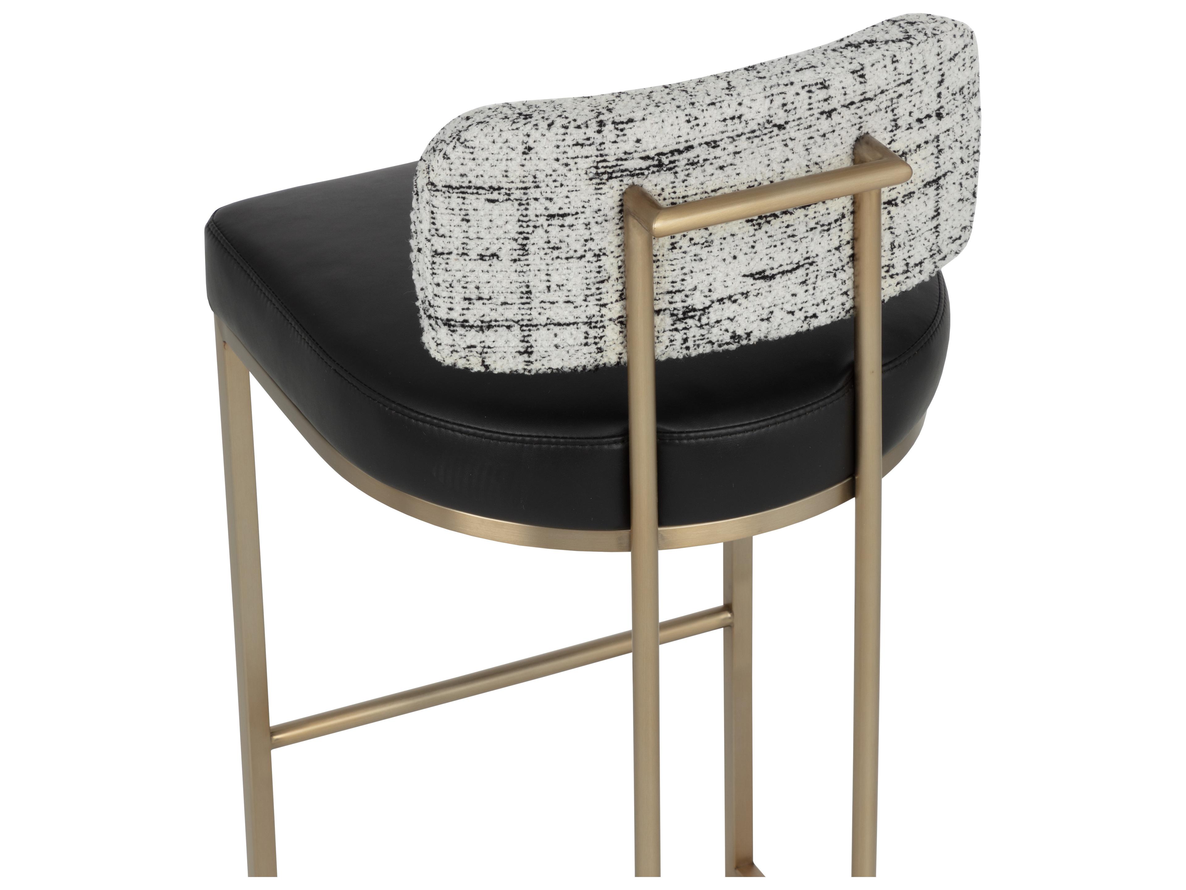 Sunpan Larissa Barstool in Bravo Black / Halton Birch