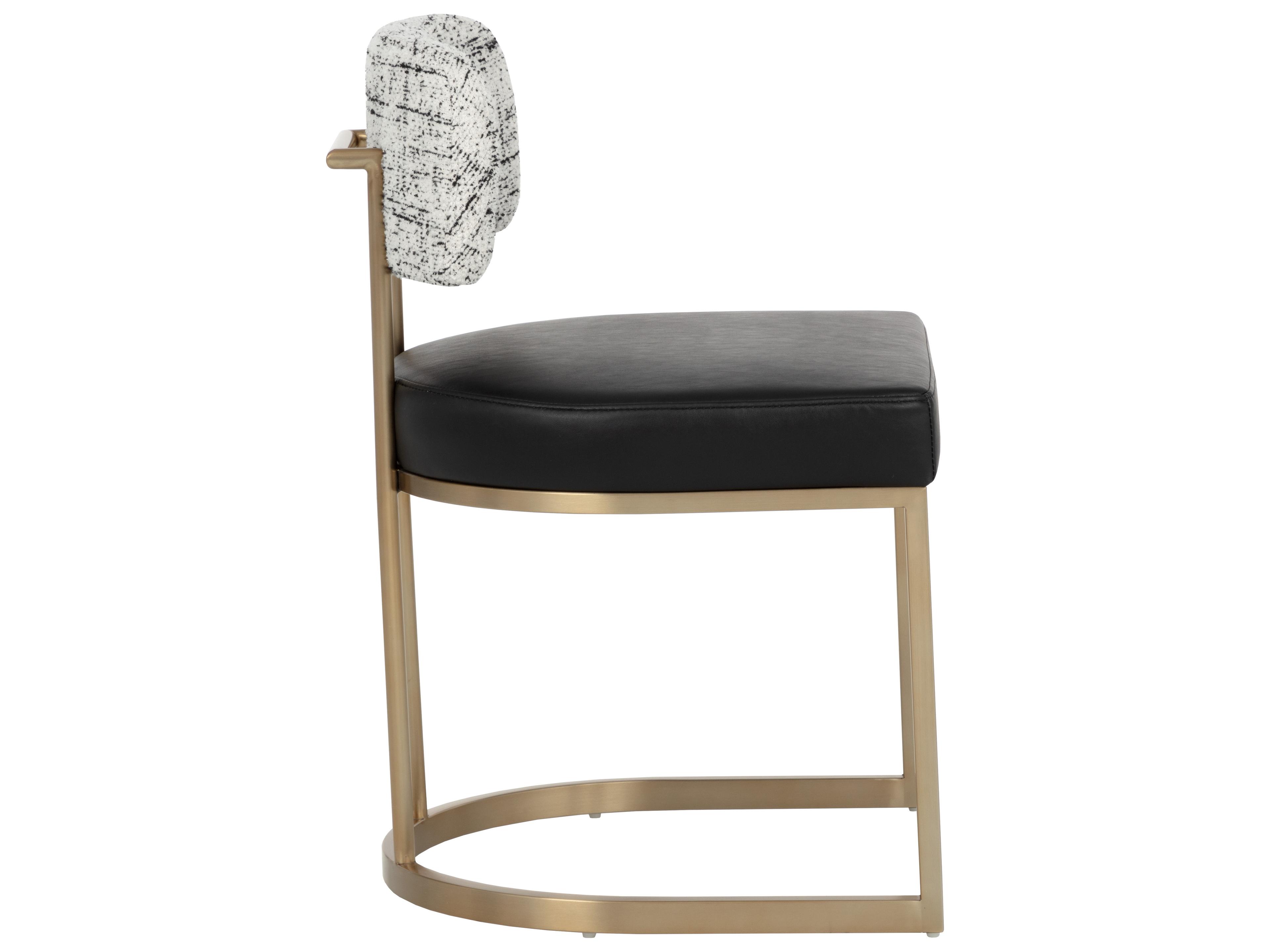 Sunpan Larissa Dining Chair in Bravo Black / Halton Birch