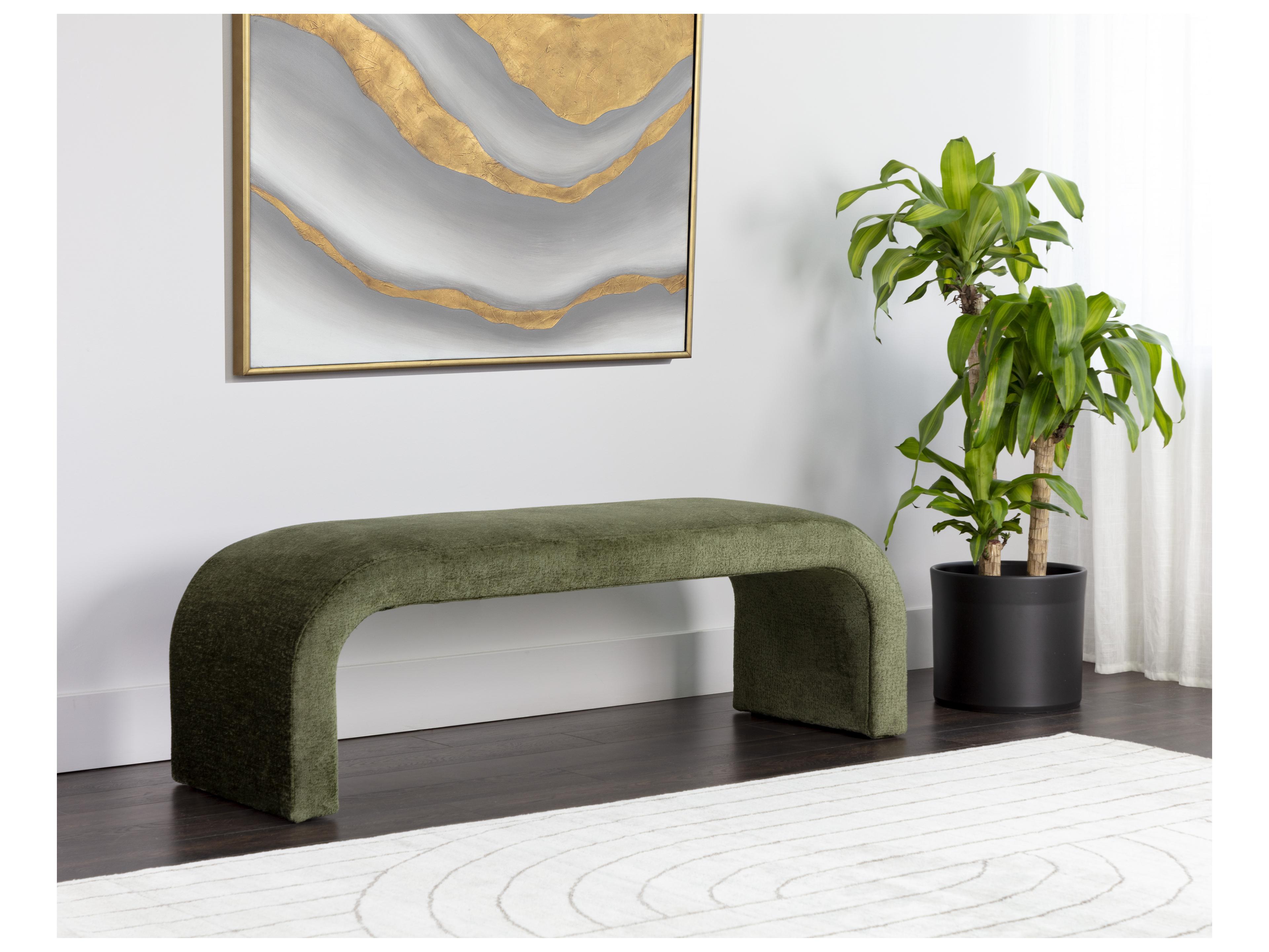 Sunpan Nahara Bench in Bergen Olive