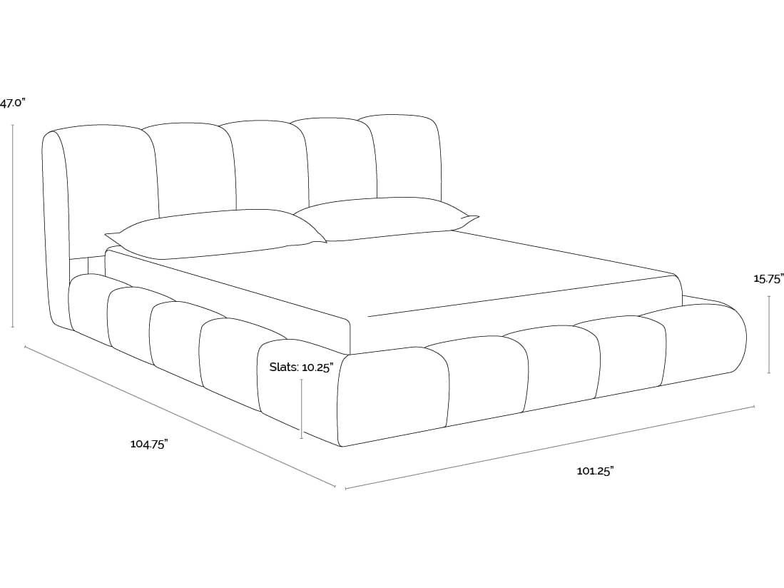 Sunpan Olena Bed in King in Meg Ash