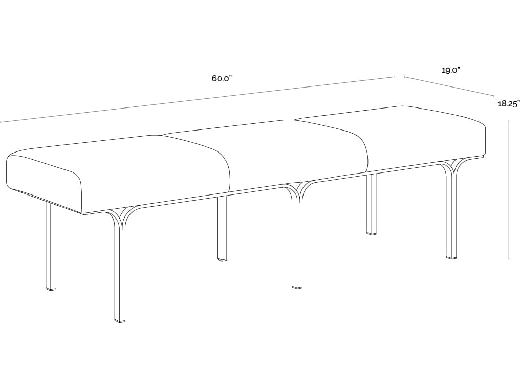 Sunpan Nuvella Bench in Hailey Moon