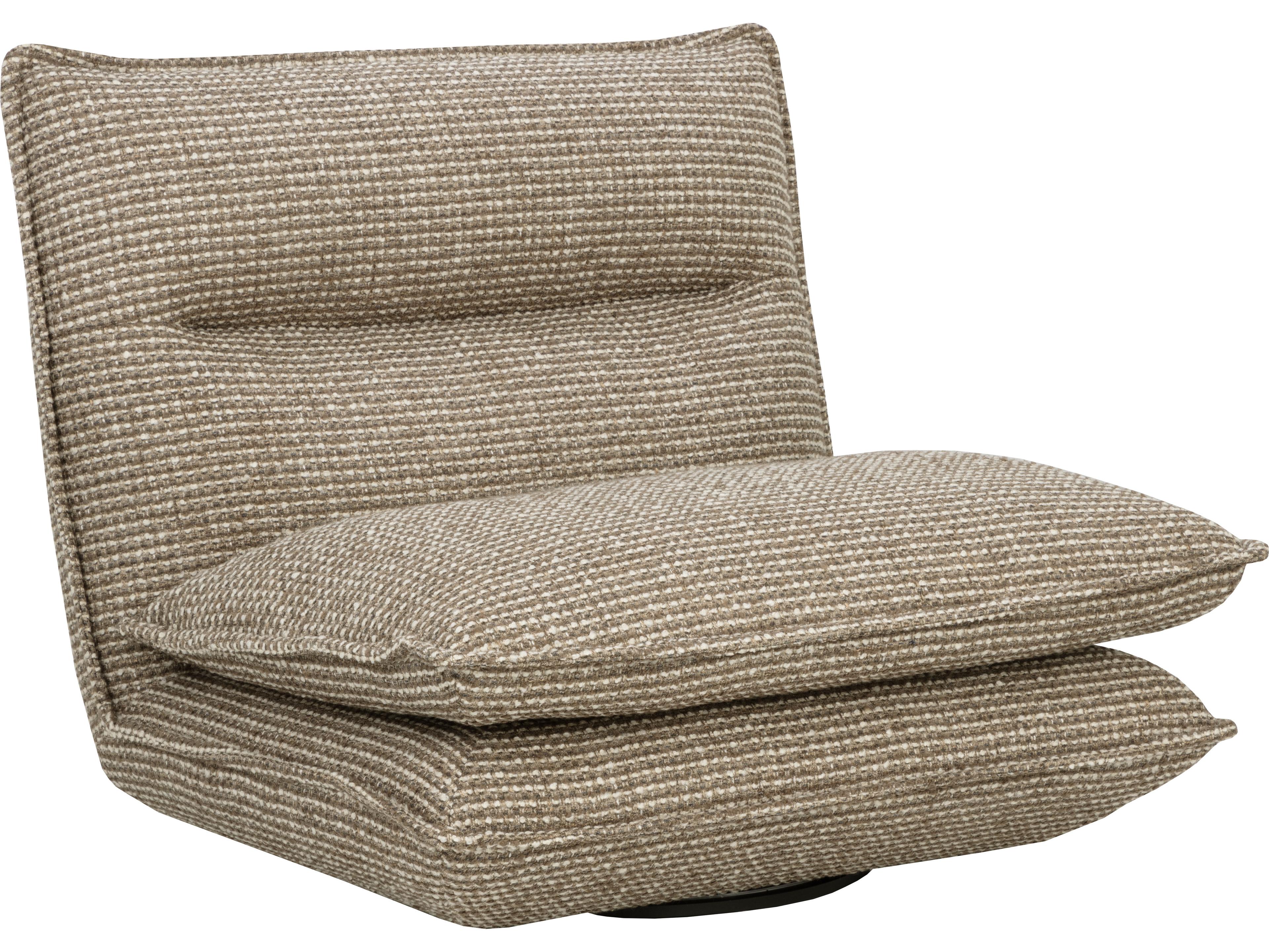 Sunpan Colson Swivel Armless Chair in Torched Meringue