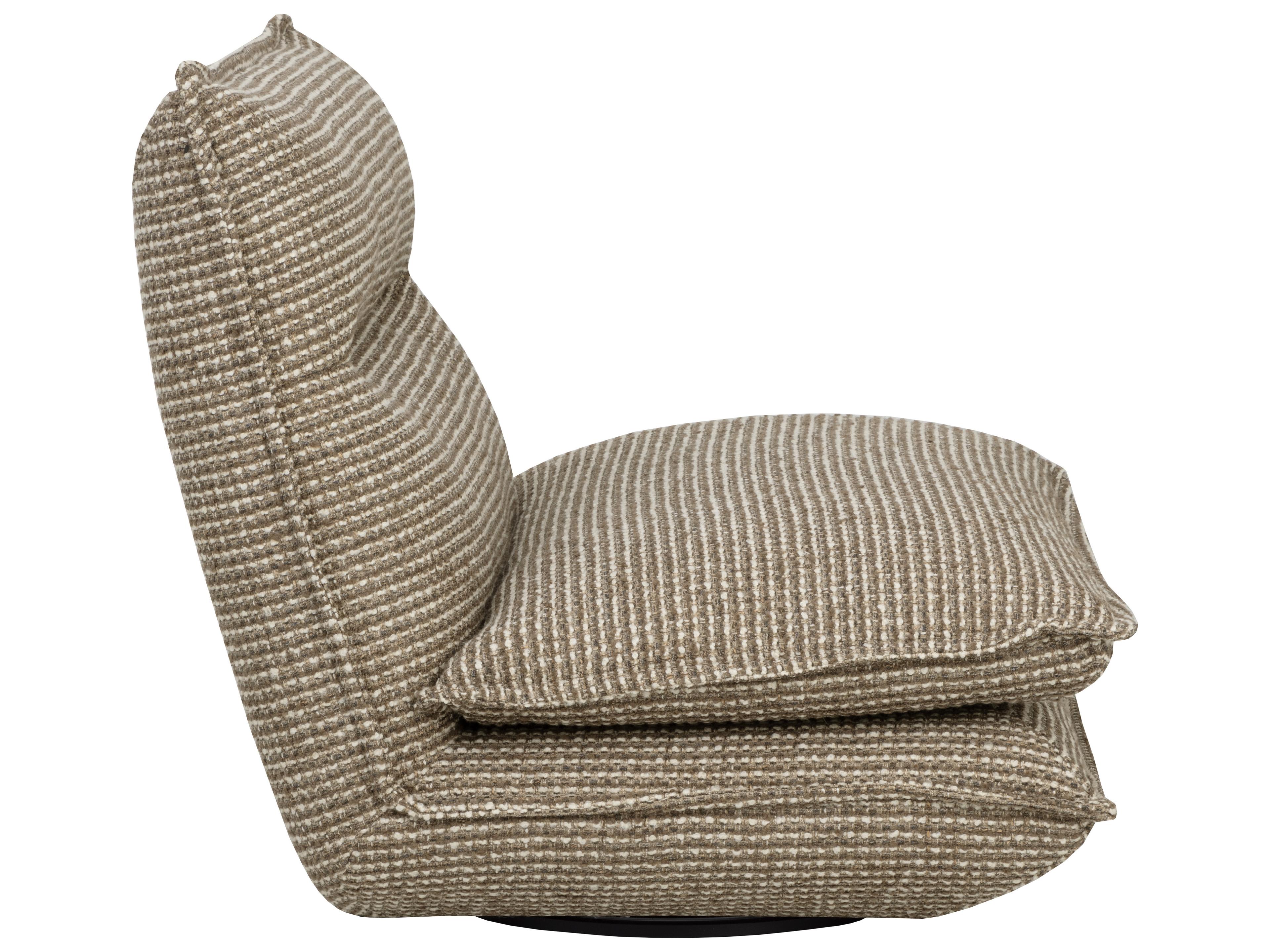 Sunpan Colson Swivel Armless Chair in Torched Meringue