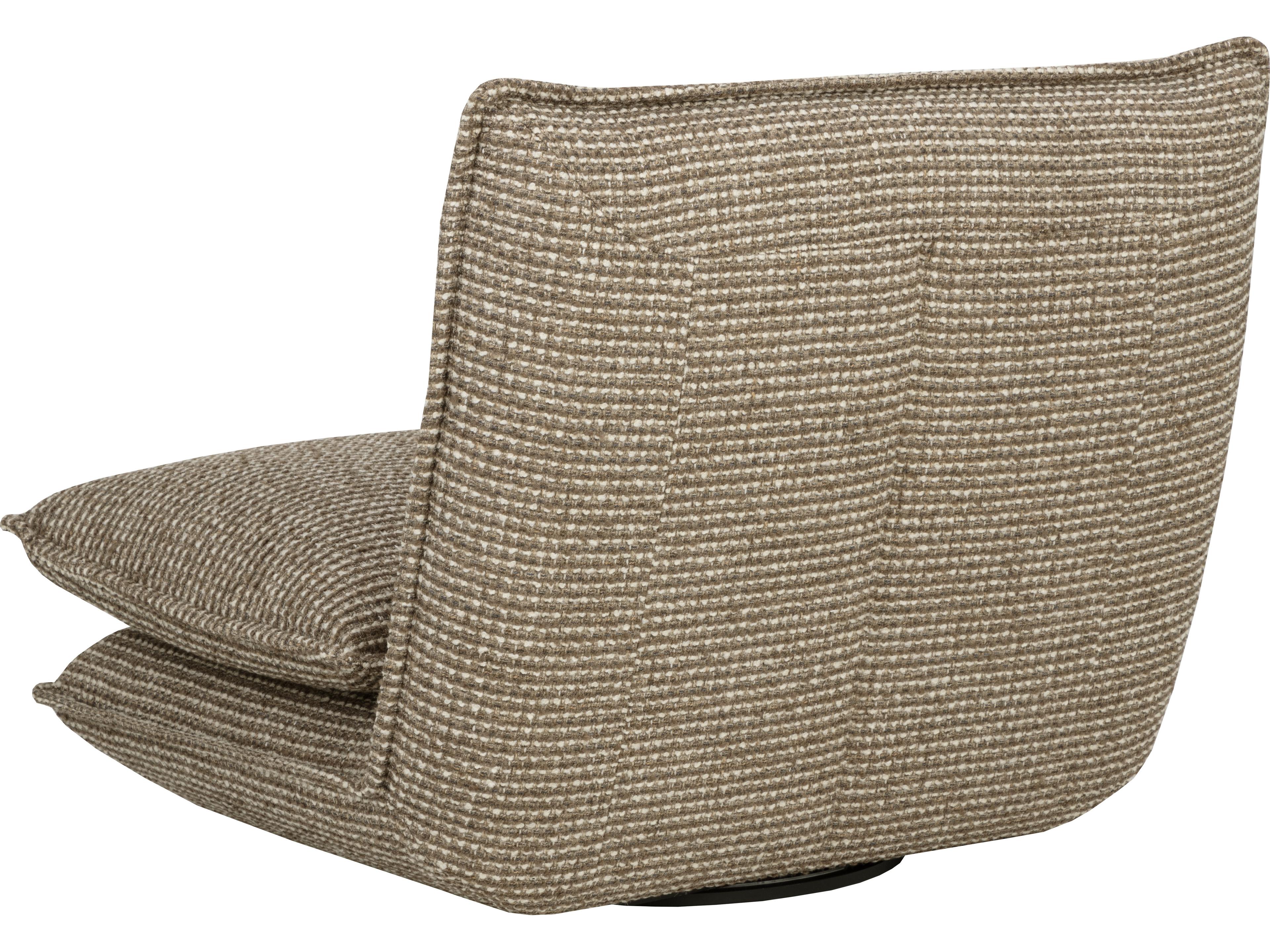 Sunpan Colson Swivel Armless Chair in Torched Meringue