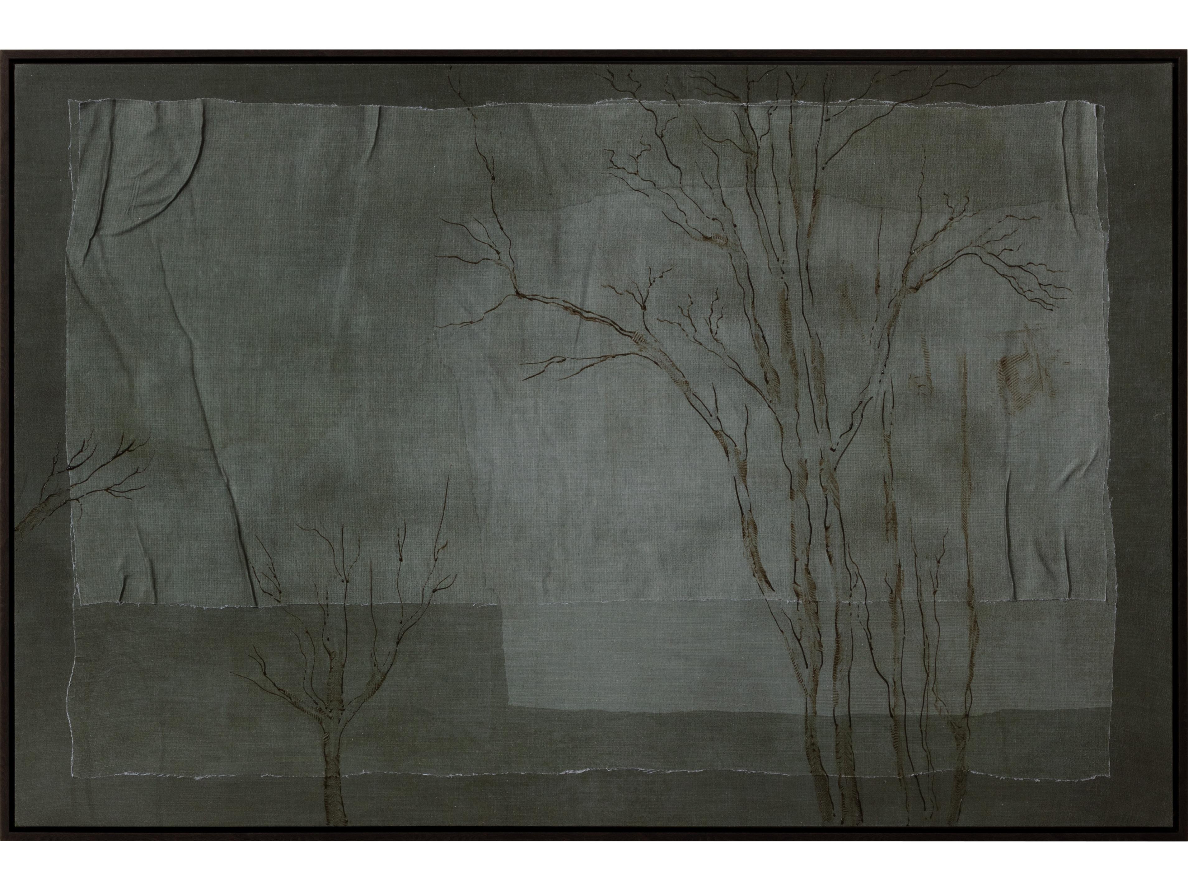 Sunpan Enchanted Forest in 60" X 40" in Brown Floater Frame in Green