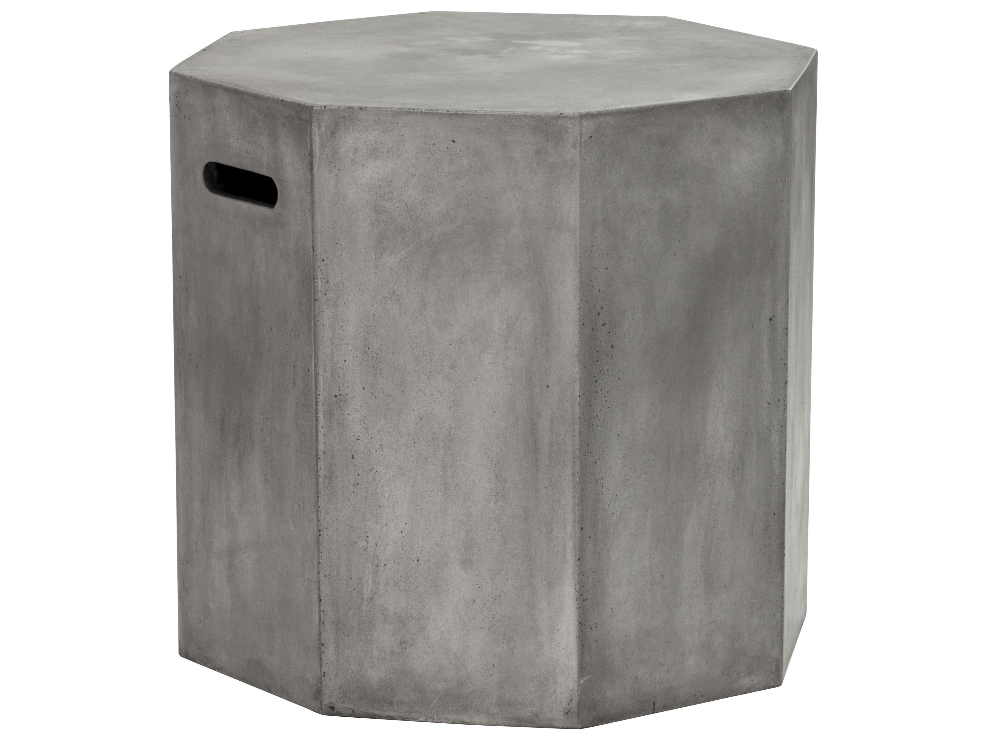 Sunpan Outdoor MIXT Ollo Concrete Grey Octagonal End Table