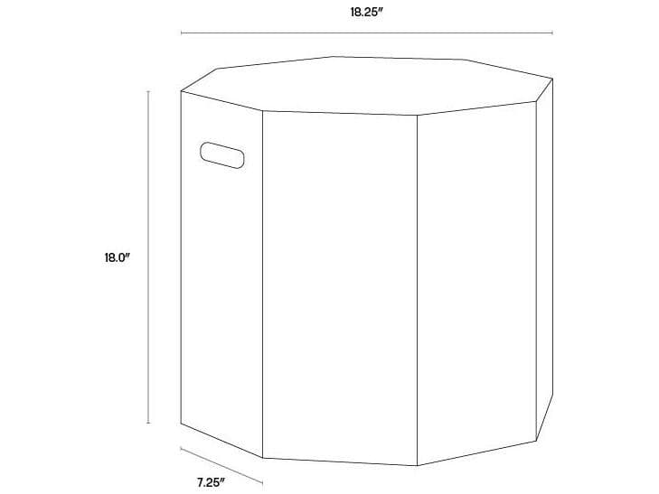 Sunpan Outdoor MIXT Ollo Concrete Grey Octagonal End Table