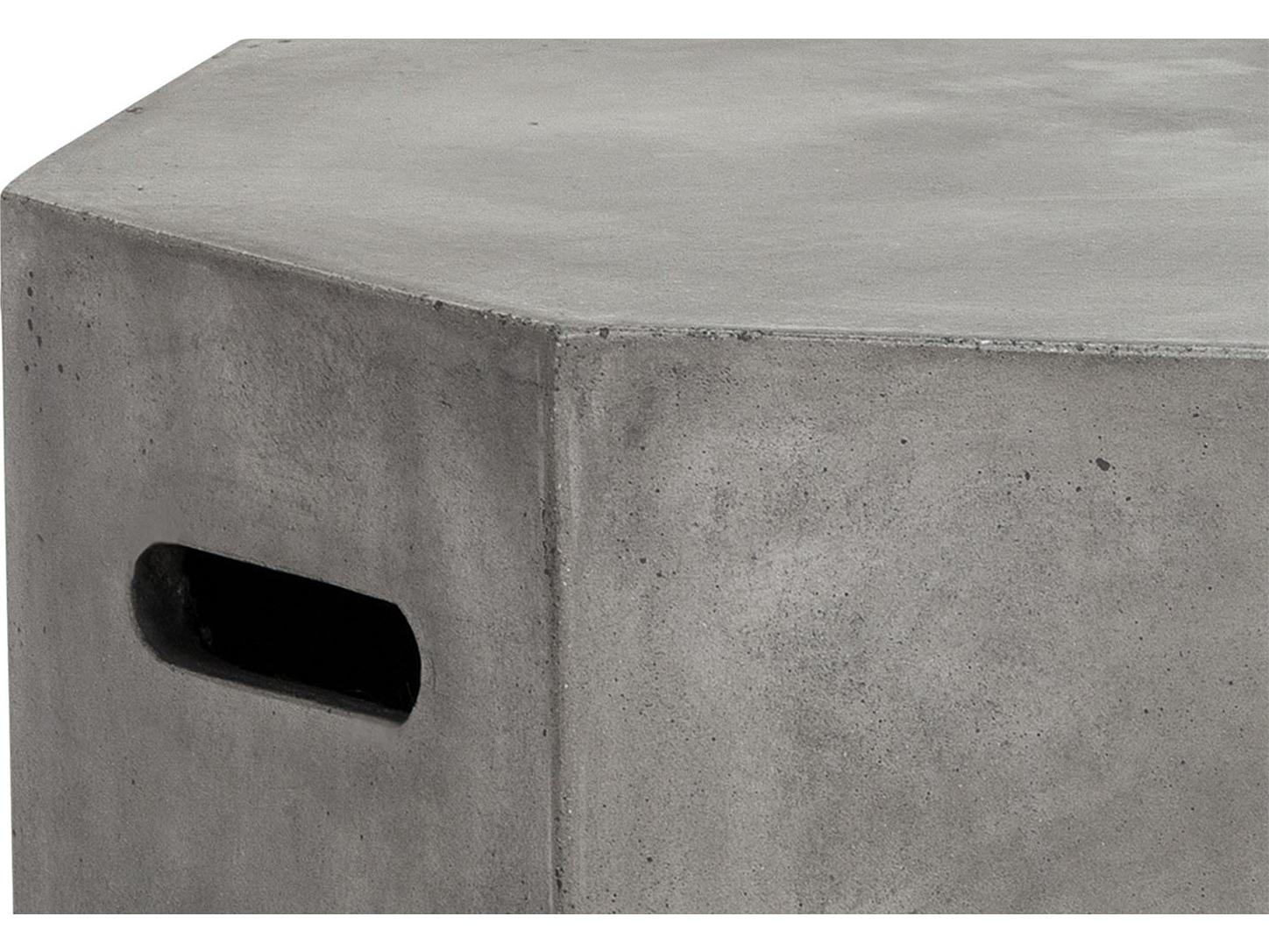 Sunpan Outdoor MIXT Ollo Concrete Grey Octagonal End Table