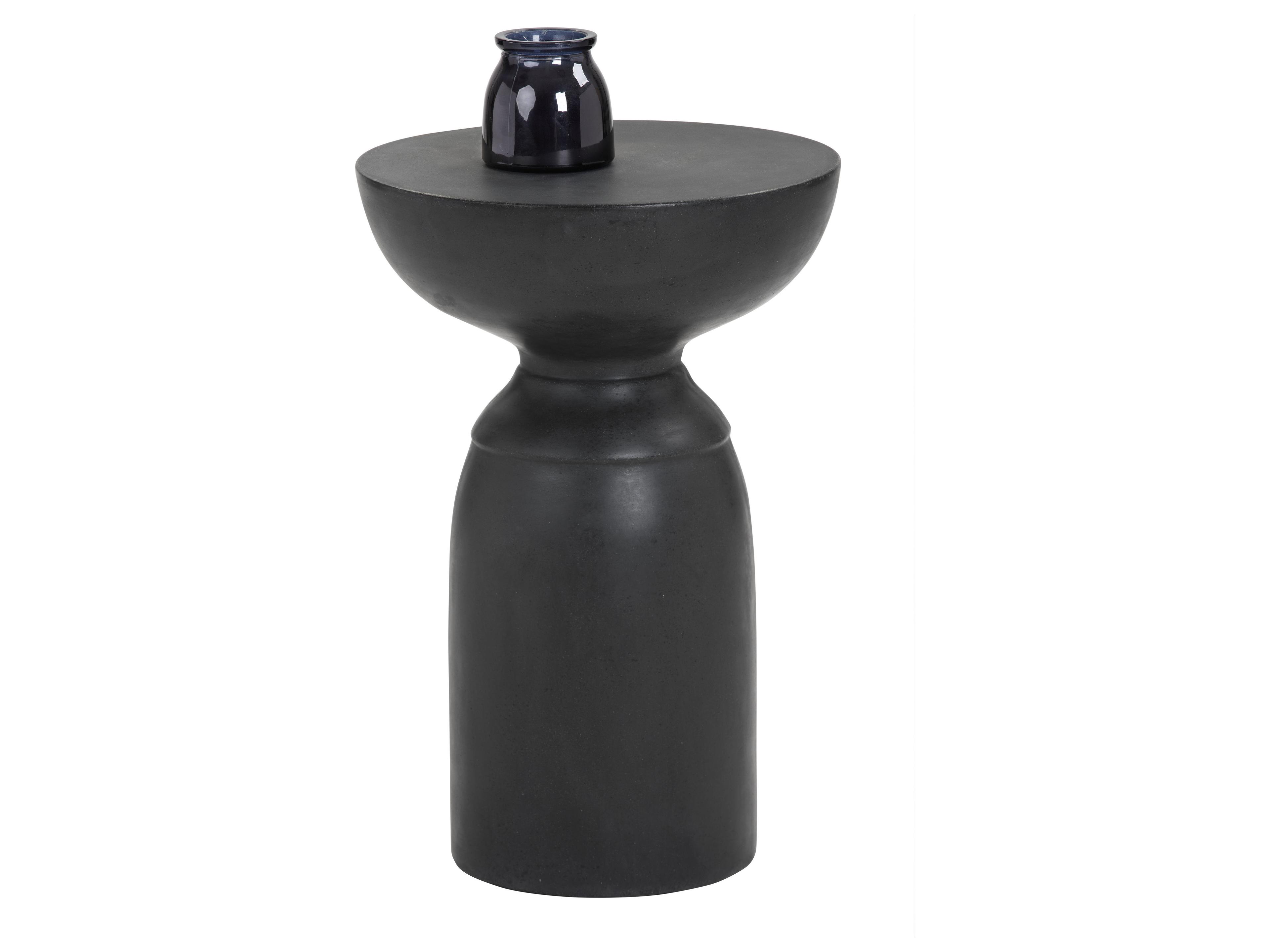 Sunpan Outdoor MIXT Goya Concrete Black Round End Table