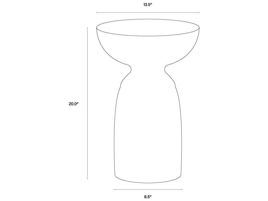 Sunpan Outdoor MIXT Goya Concrete Black Round End Table