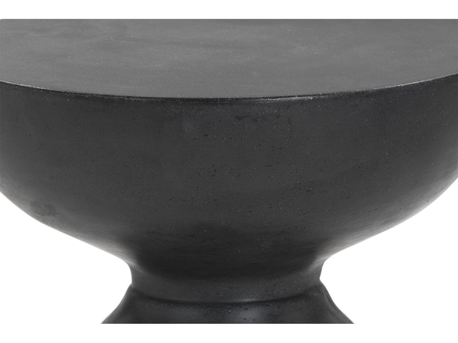 Sunpan Outdoor MIXT Goya Concrete Black Round End Table