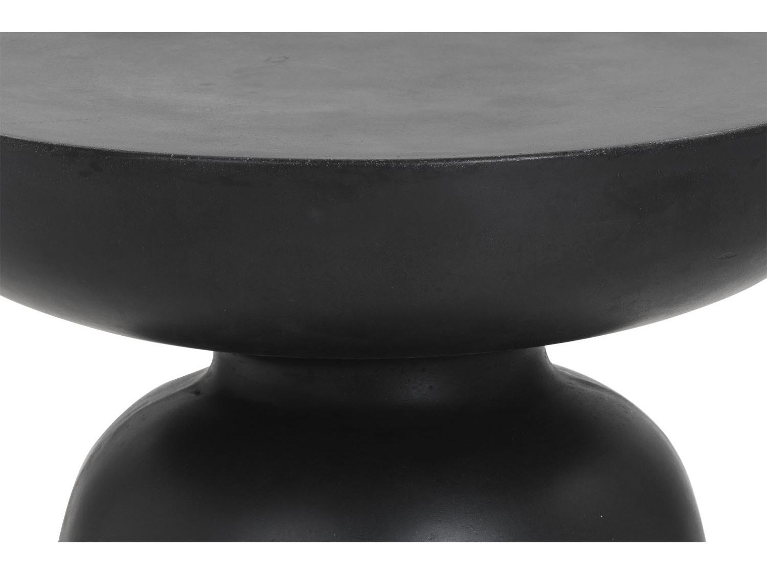 Sunpan Outdoor MIXT Lucida Concrete Black Round End Table