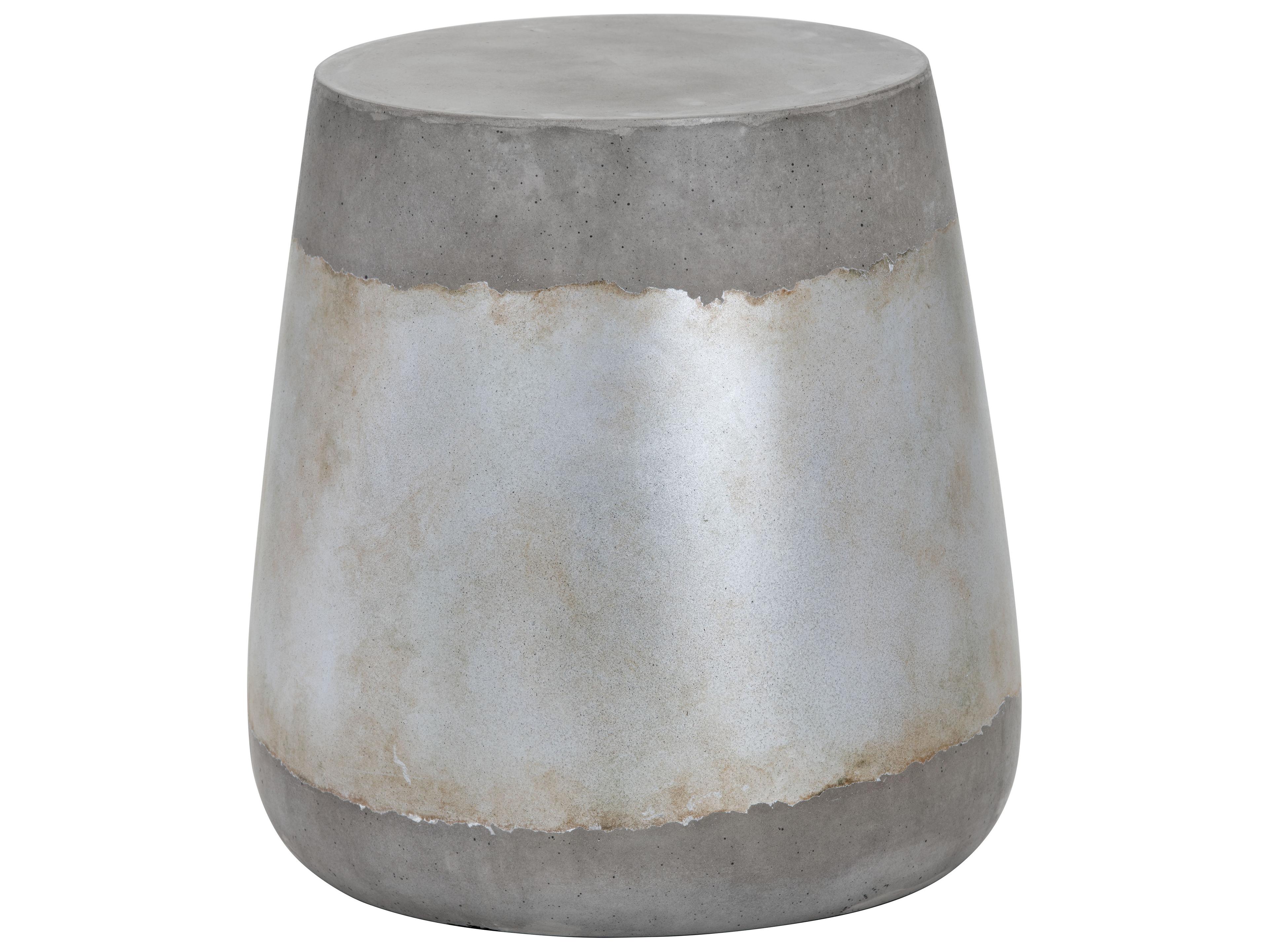 Sunpan Outdoor Solterra Aries Concrete Silver Round End Table