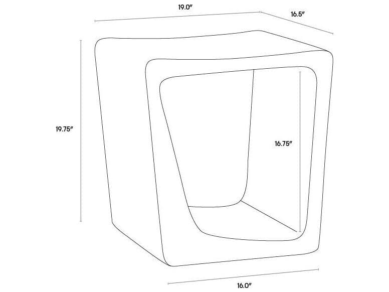 Sunpan Outdoor MIXT Darwin Concrete Grey Rectangular End Table