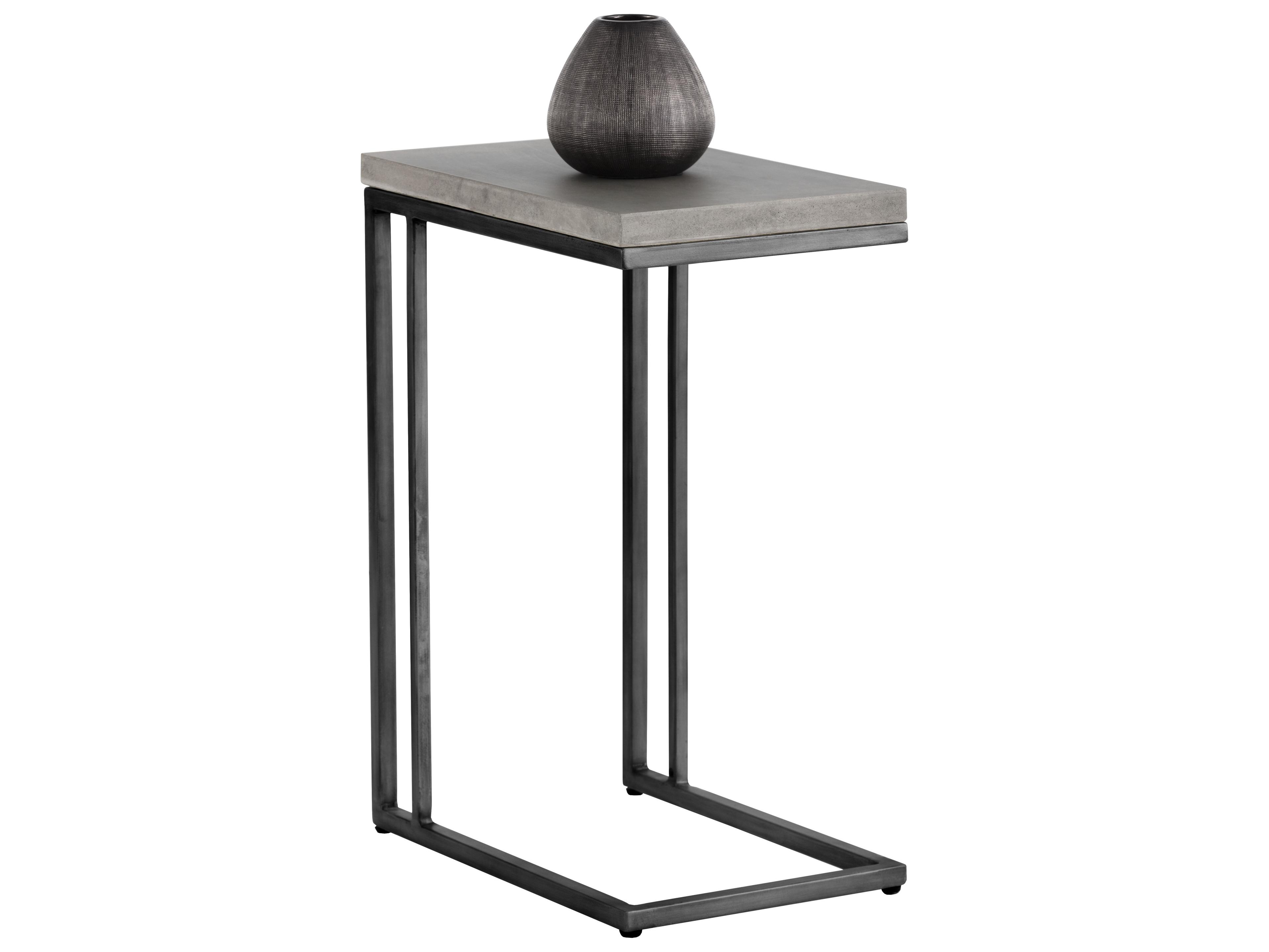 Sunpan Outdoor Solterra Sawyer Steel Black Rectangular End Table