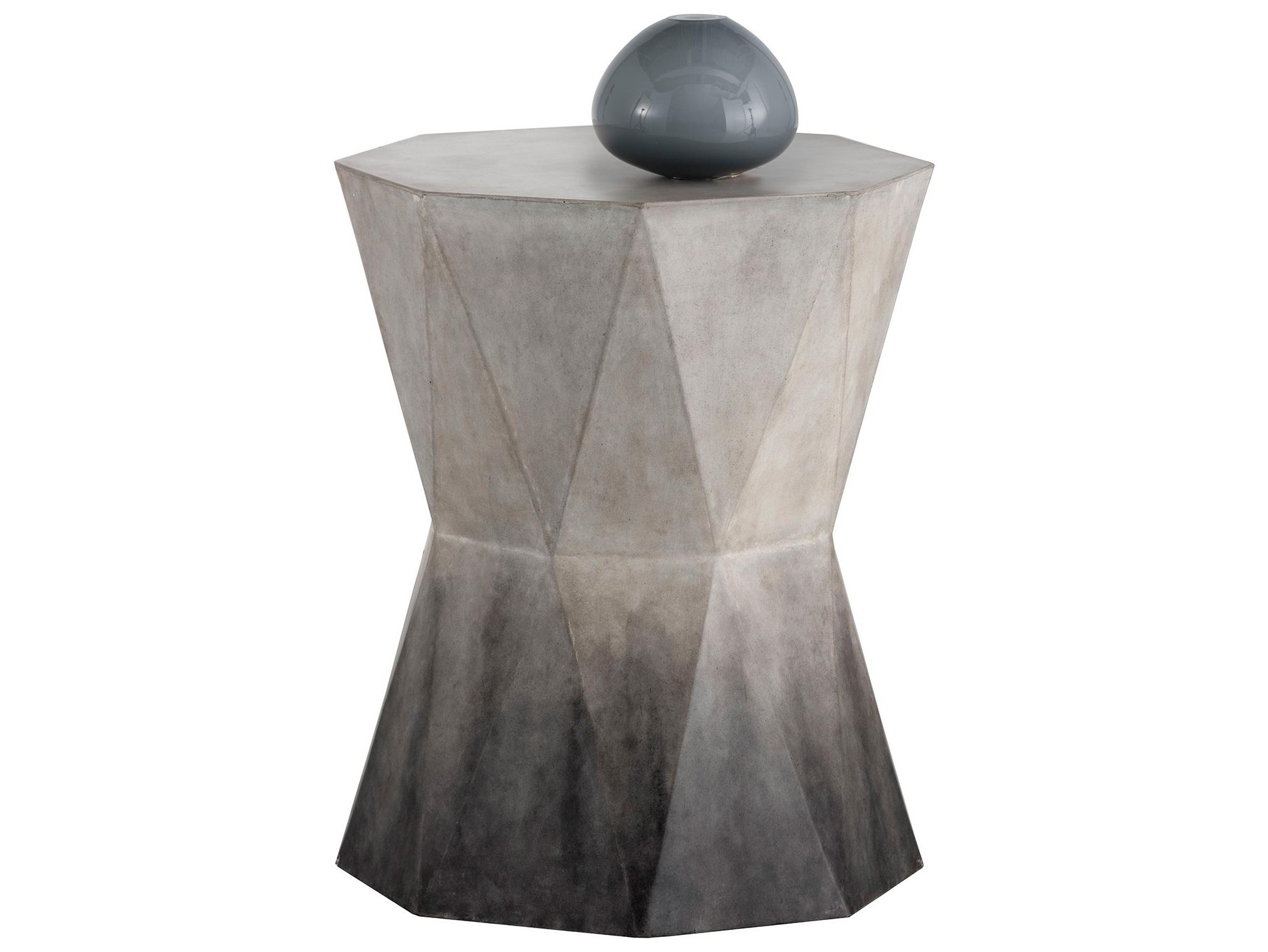 Sunpan Outdoor Solterra Prism Concrete Grey/Black Octagon End Table