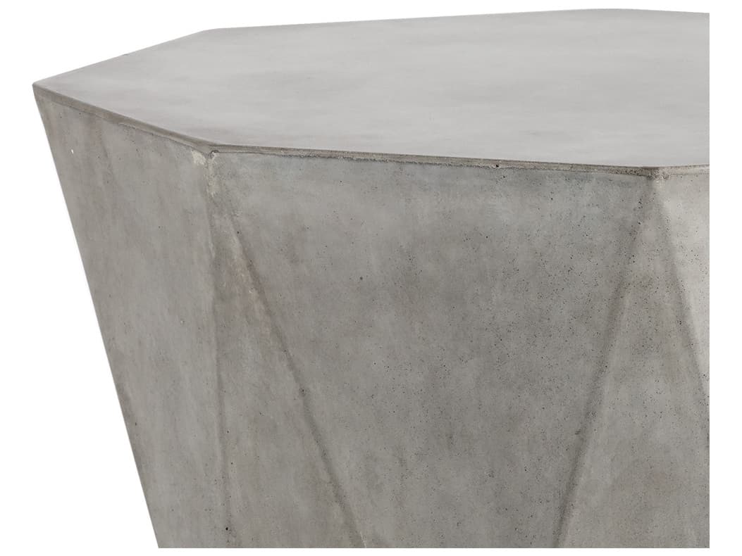 Sunpan Outdoor Solterra Prism Concrete Grey/Black Octagon End Table