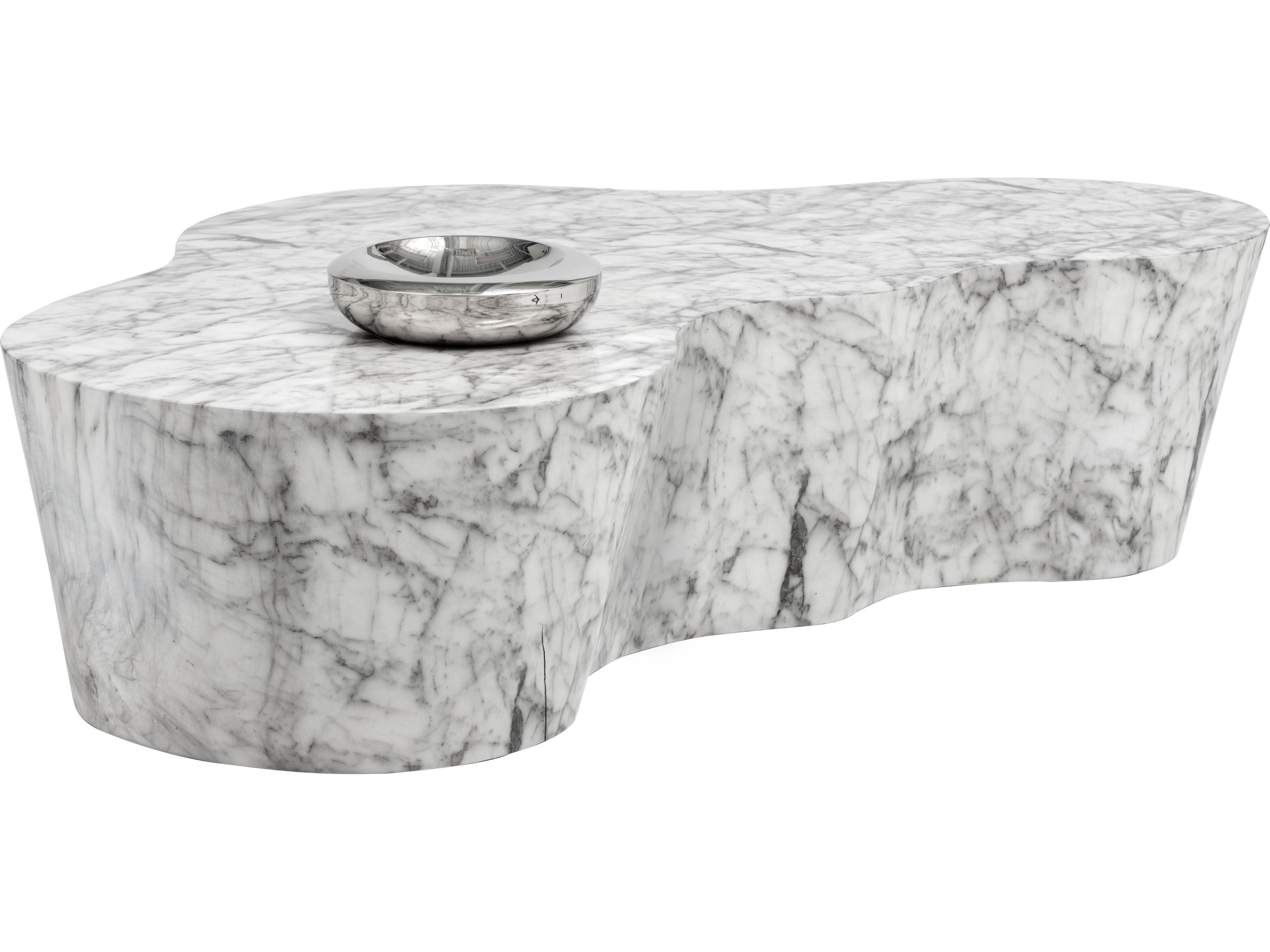 Sunpan Outdoor MIXT Ava Concrete Marble Look Grey Coffee Table