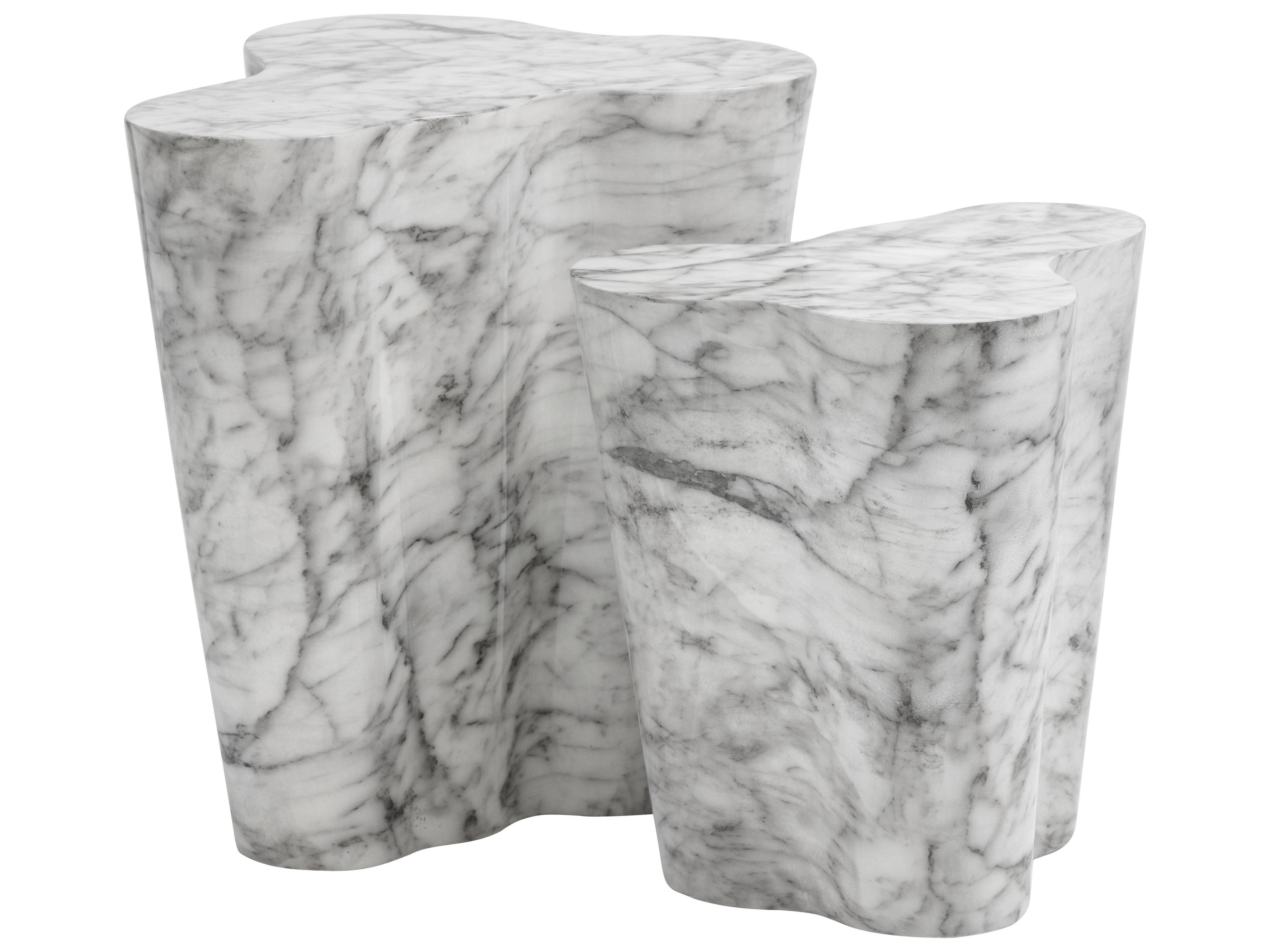 Sunpan Outdoor MIXT Ava Concrete Marble Look Grey Large Side Table