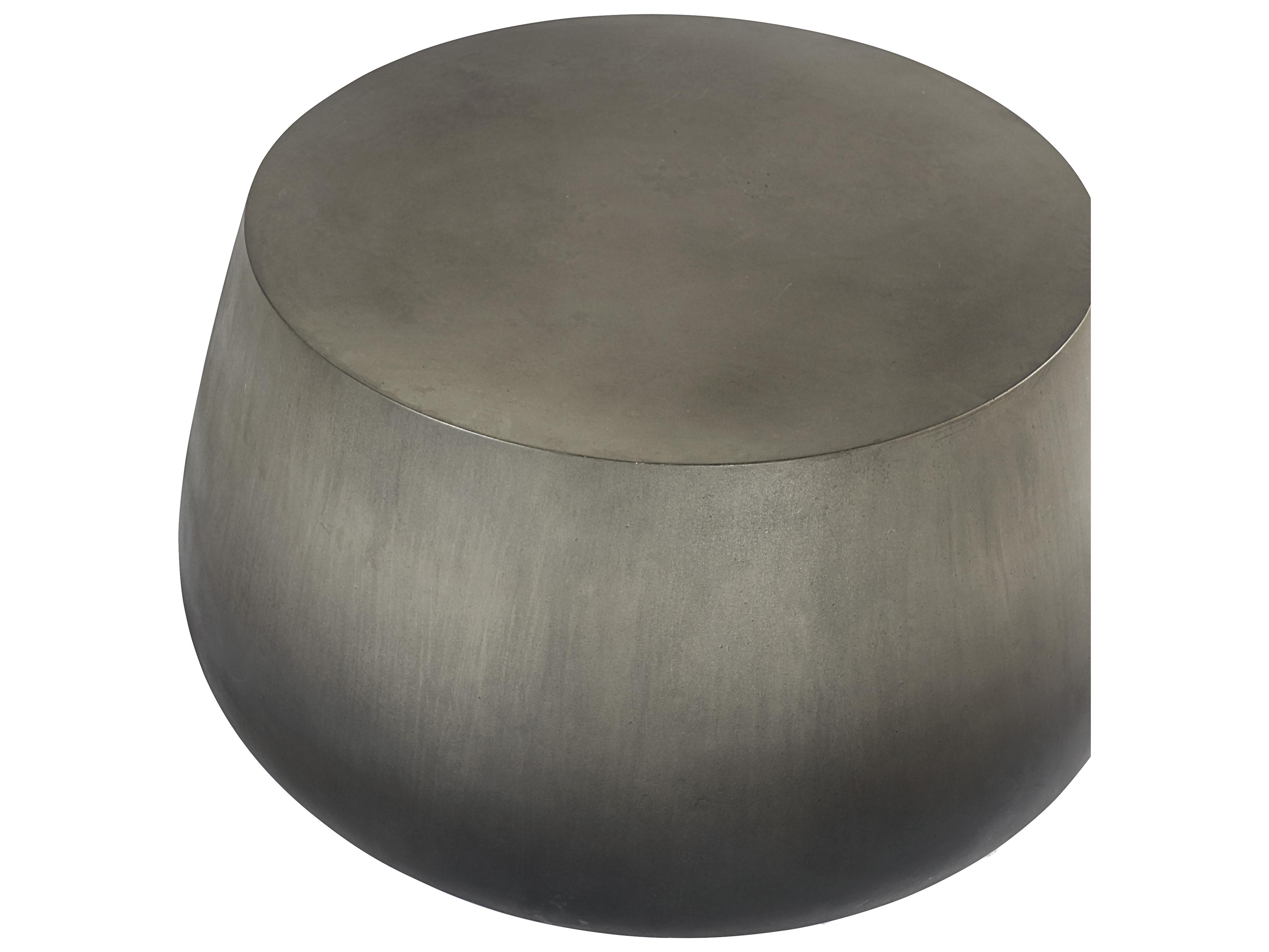 Sunpan Outdoor Solterra Aries Concrete Silver Black Ombre Round Coffee Table