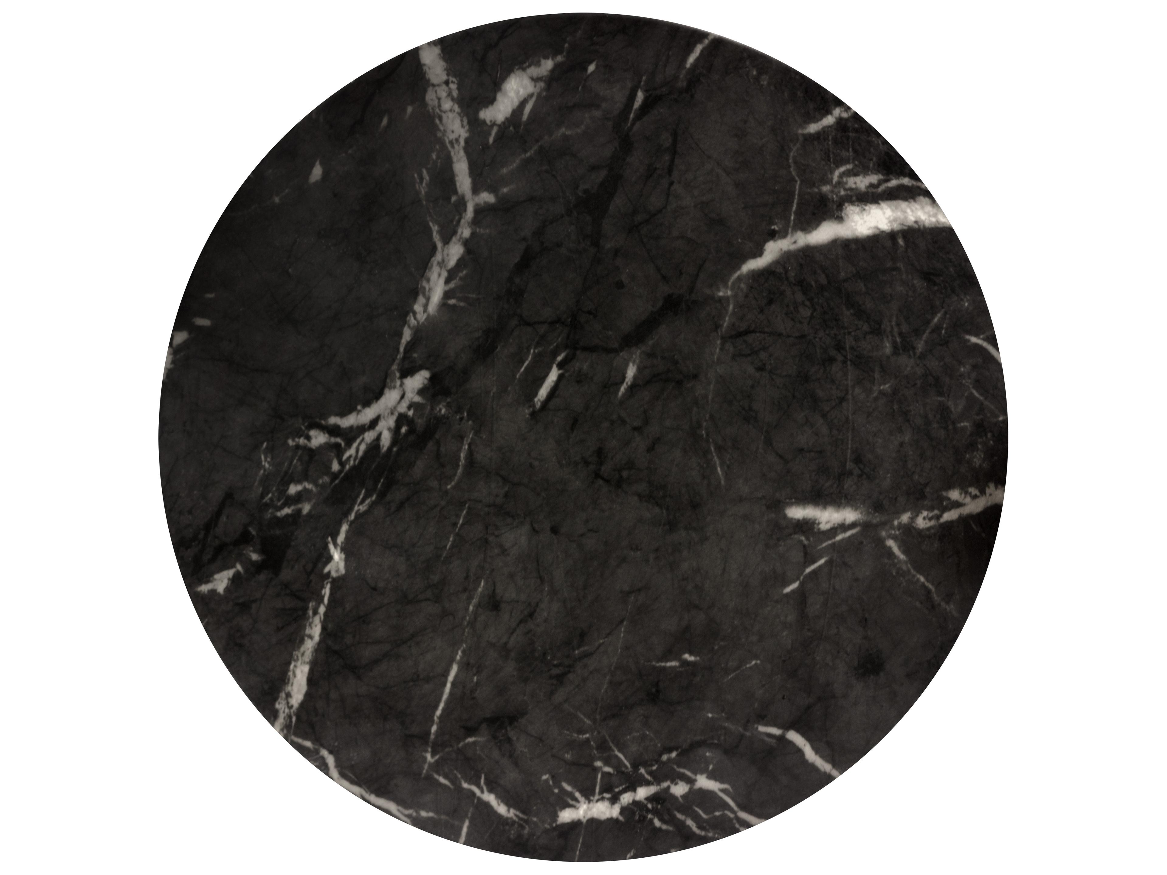 Sunpan Outdoor MIXT Lucida Concrete Marble Look Black Round End Table