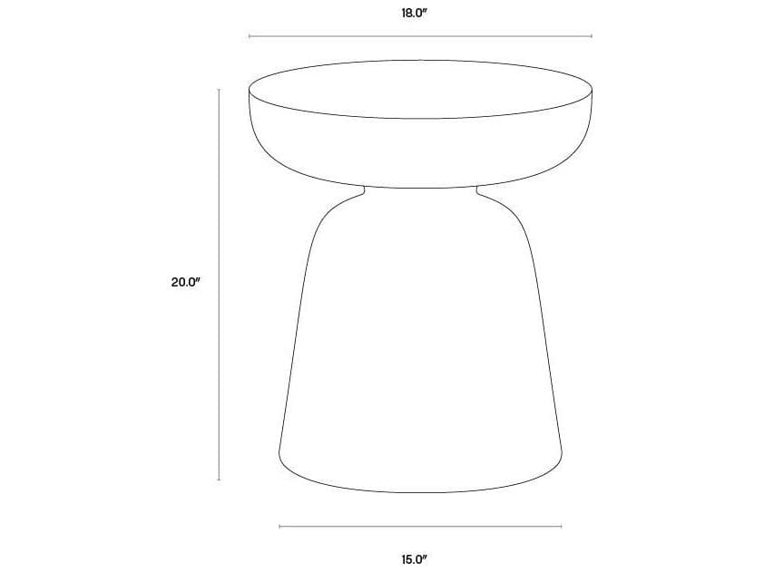 Sunpan Outdoor MIXT Lucida Concrete Marble Look Black Round End Table