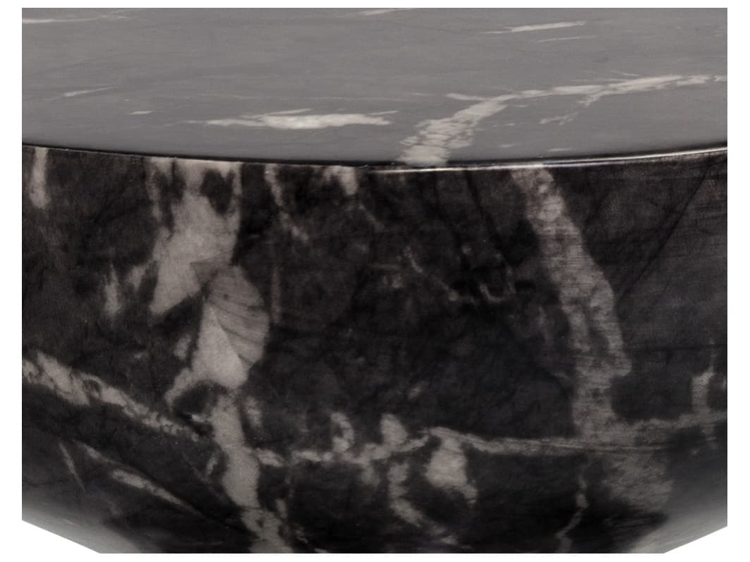 Sunpan Outdoor MIXT Goya Concrete Marble Look Black Round End Table