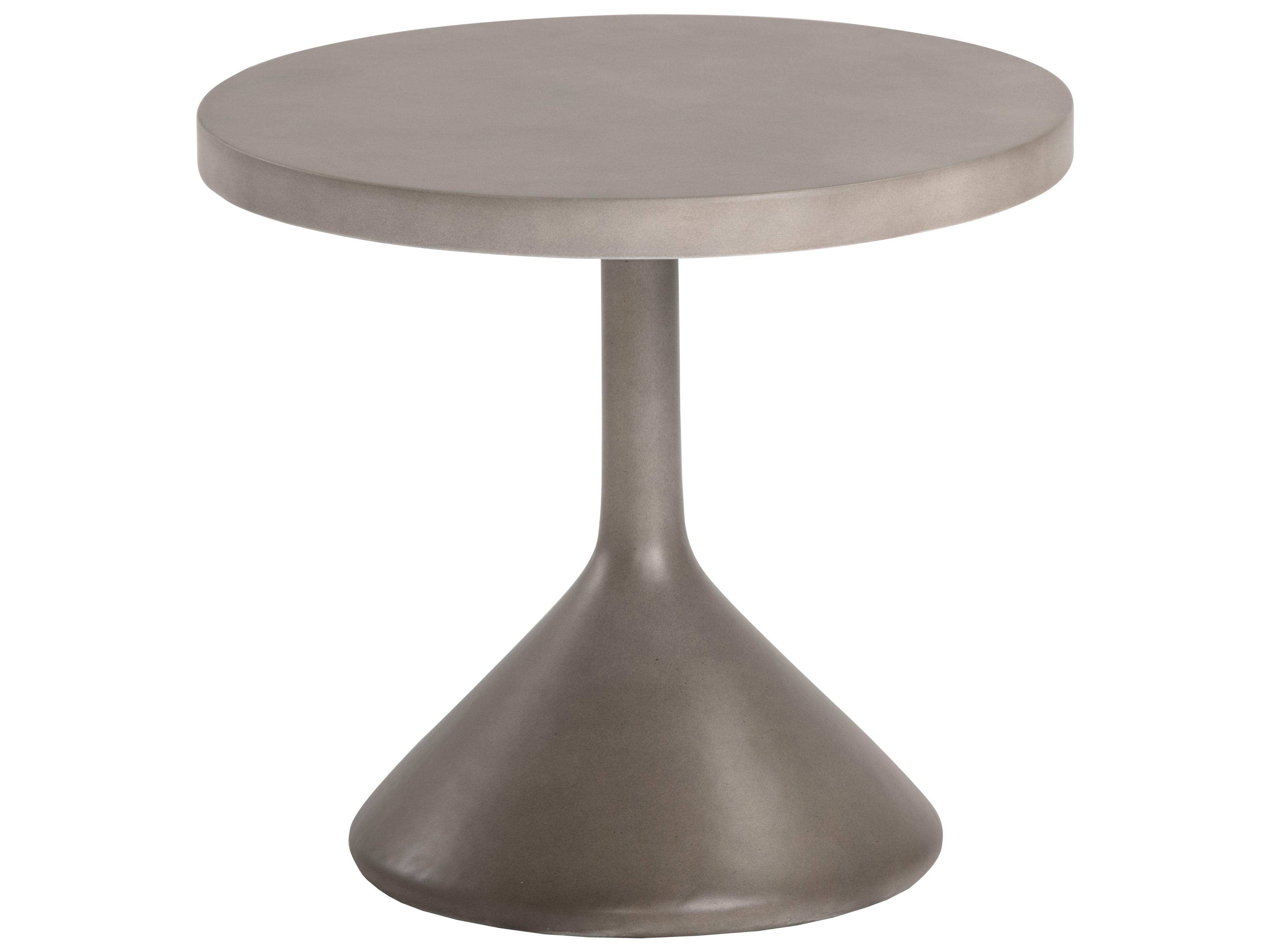 Sunpan Outdoor Solterra Adonis Concrete Grey Round End Table