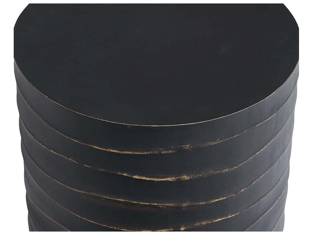 Sunpan Outdoor Solterra Corey Concrete Black Round End Table